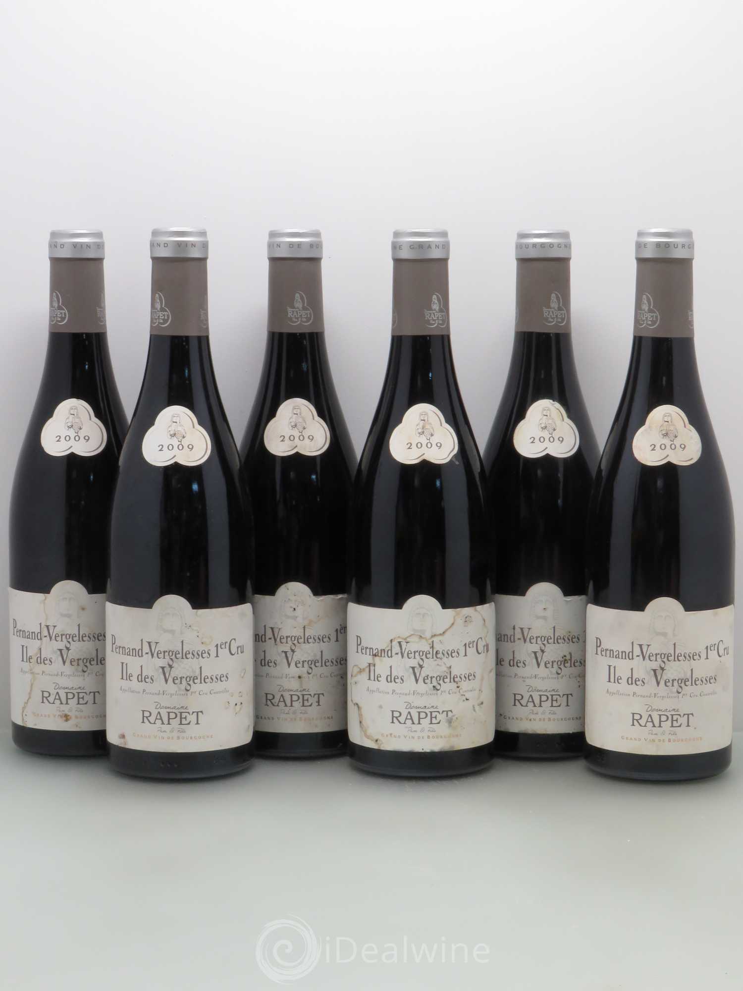 Pernand-Vergelesses 1er Cru Iles Des Vergelesses Domaine Rapet (sans prix de réserve) 2009 - Posten von 6 Flaschen - 0