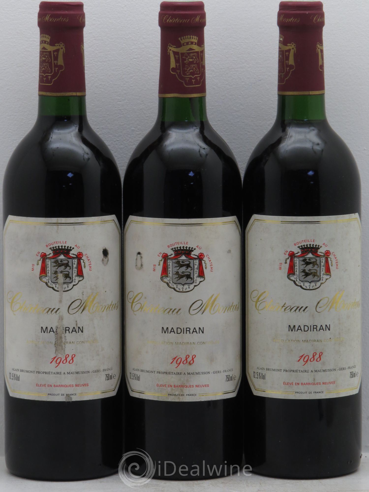 Madiran Château Montus Alain Brumont 1988 - Lot de 3 bouteilles - 0