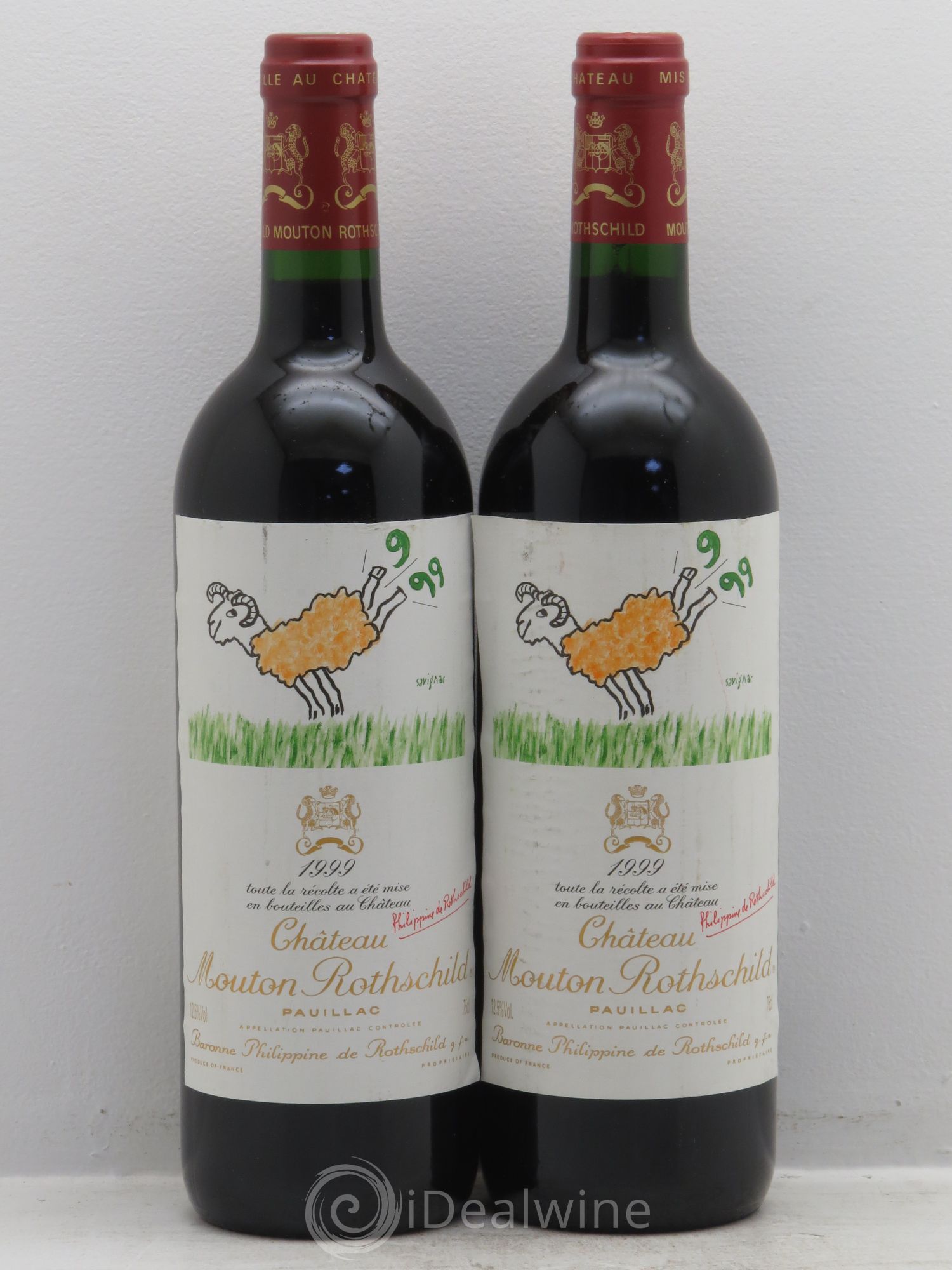 Château Mouton Rothschild 1er Grand Cru Classé 1999 - Lot de 2 bouteilles - 0