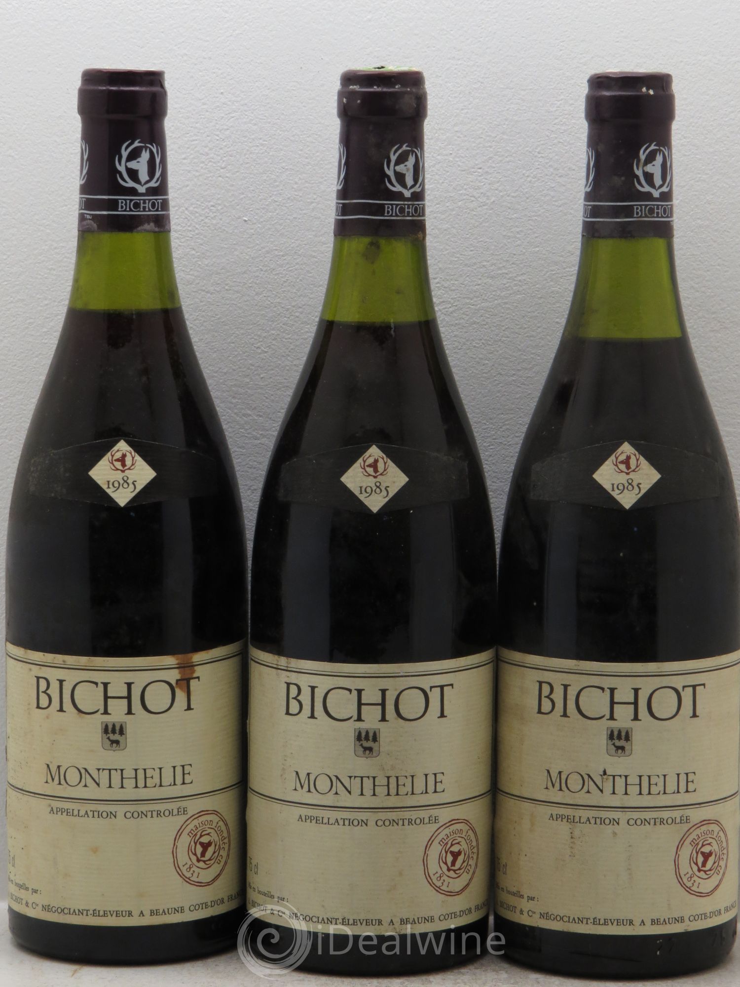 Monthélie Bichot 1985 - Lot de 3 bouteilles - 0