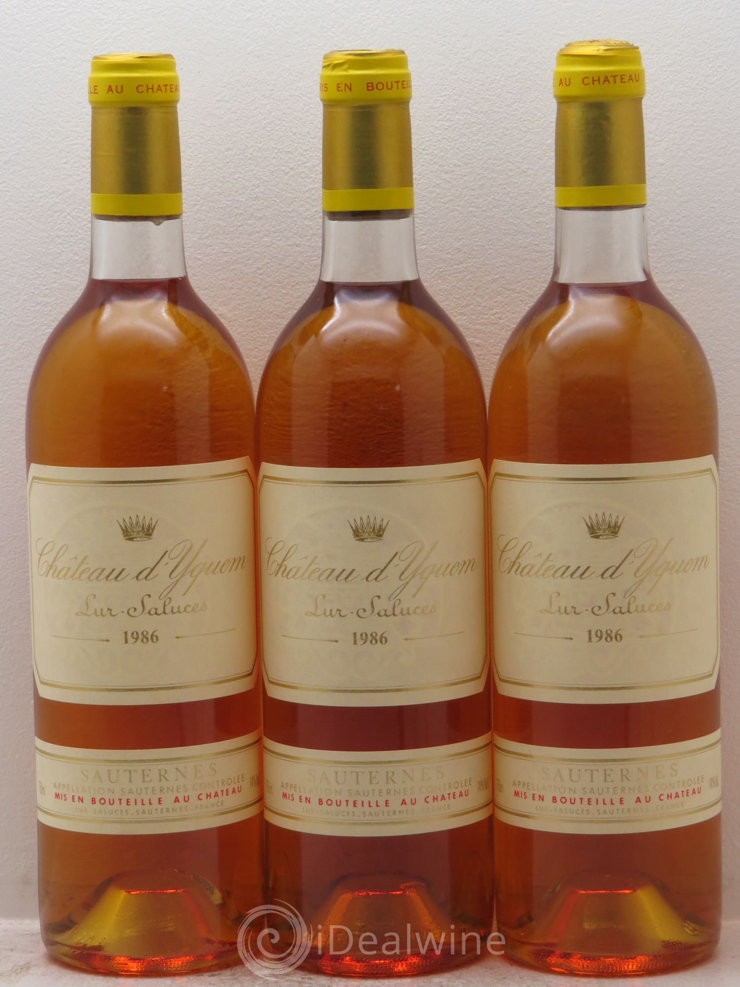 Château d' Yquem 1er Cru Classé Supérieur 1986 - Lotto di 3 bottiglie - 0