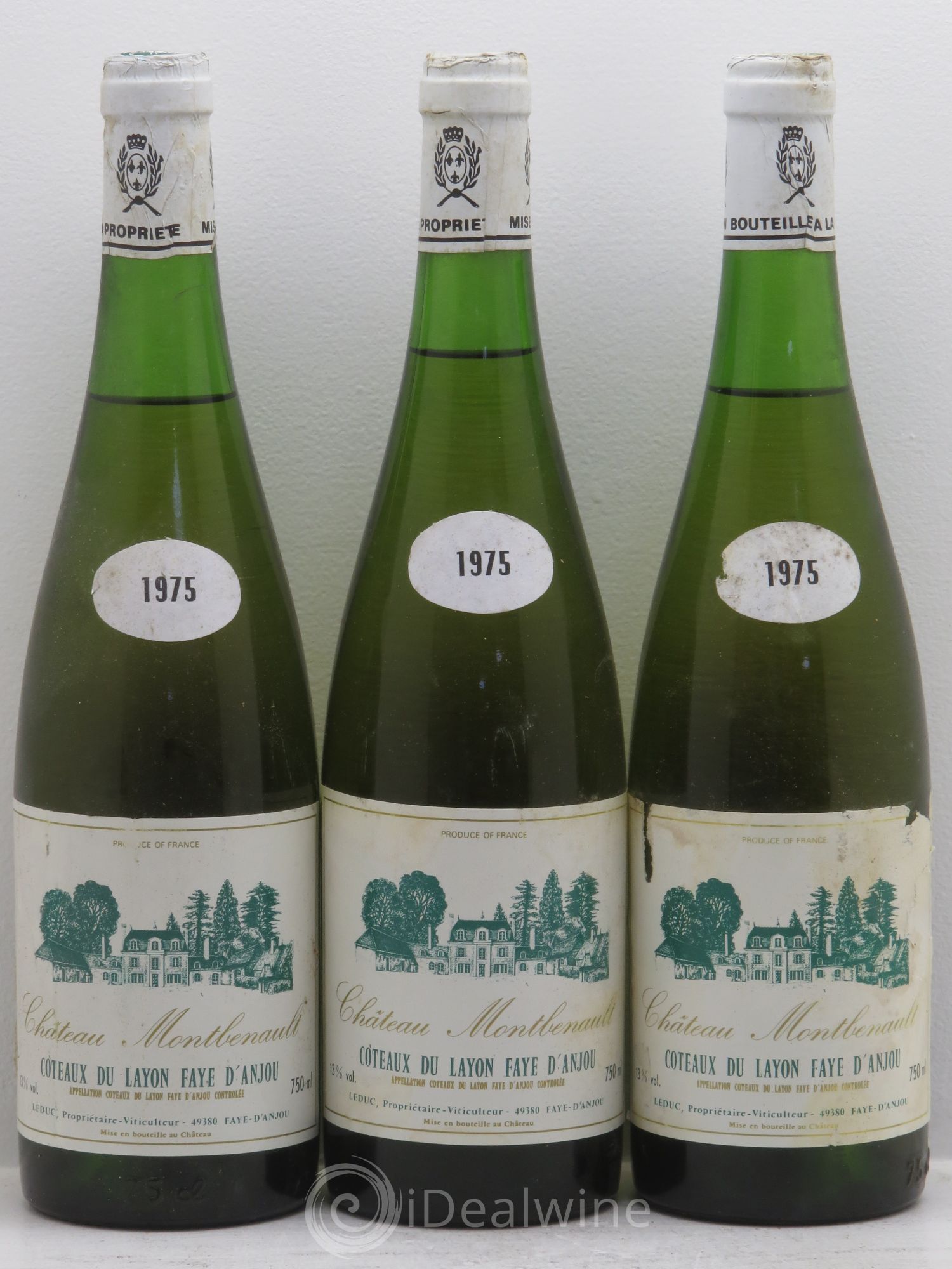 Coteaux du Layon Faye Château Montbenault 1975 - Lotto di 3 bottiglie - 0