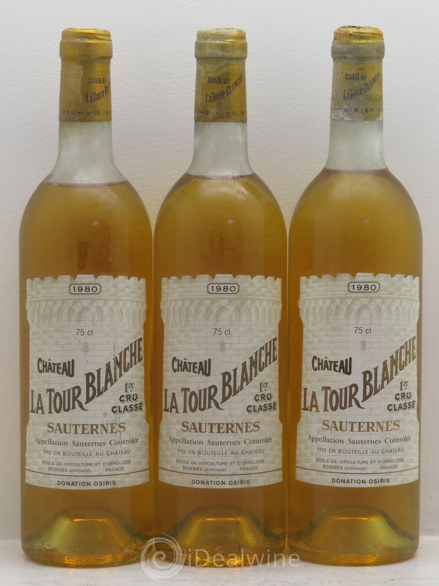 Château la Tour Blanche 1er Grand Cru Classé 1980 - Lotto di 3 bottiglie - 0