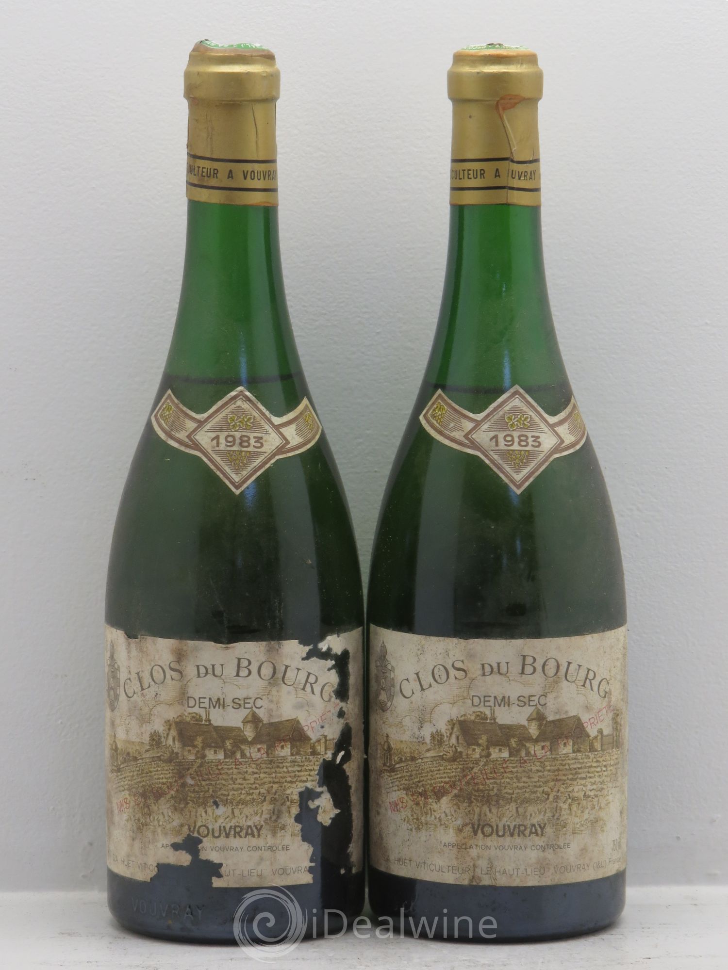 Vouvray Clos du Bourg Demi-Sec Domaine Huet (sans prix de réserve) 1983 - Lot de 2 bouteilles - 0