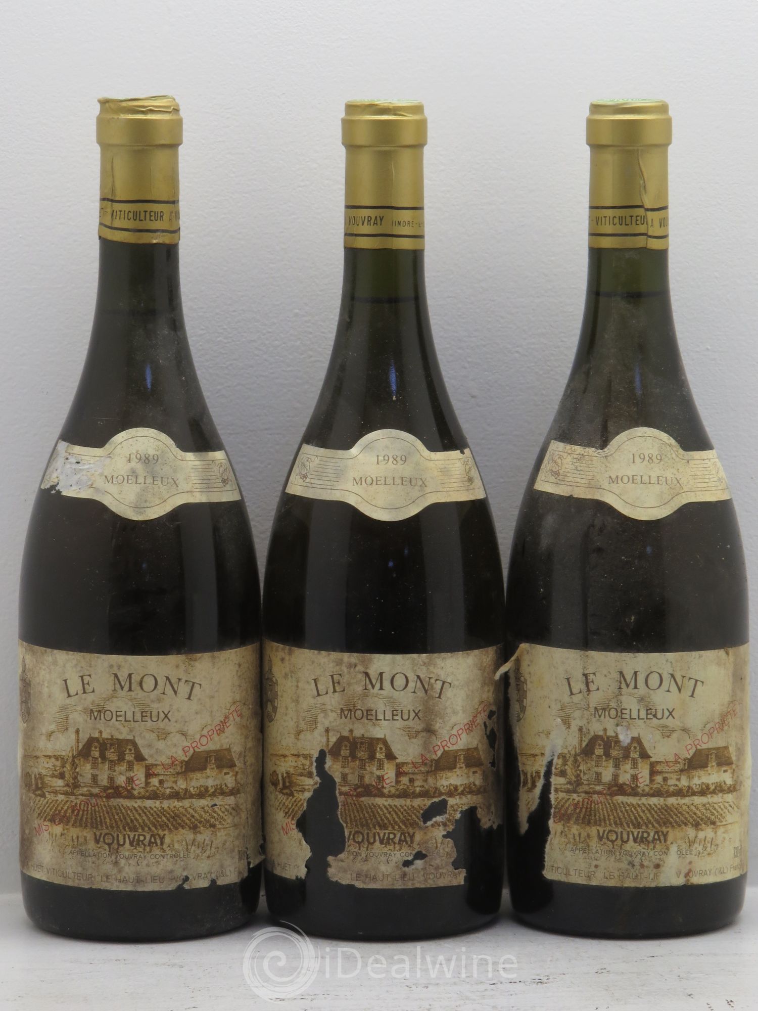 Vouvray Le Mont Moelleux Domaine Huet 1989 - Lotto di 3 bottiglie - 0