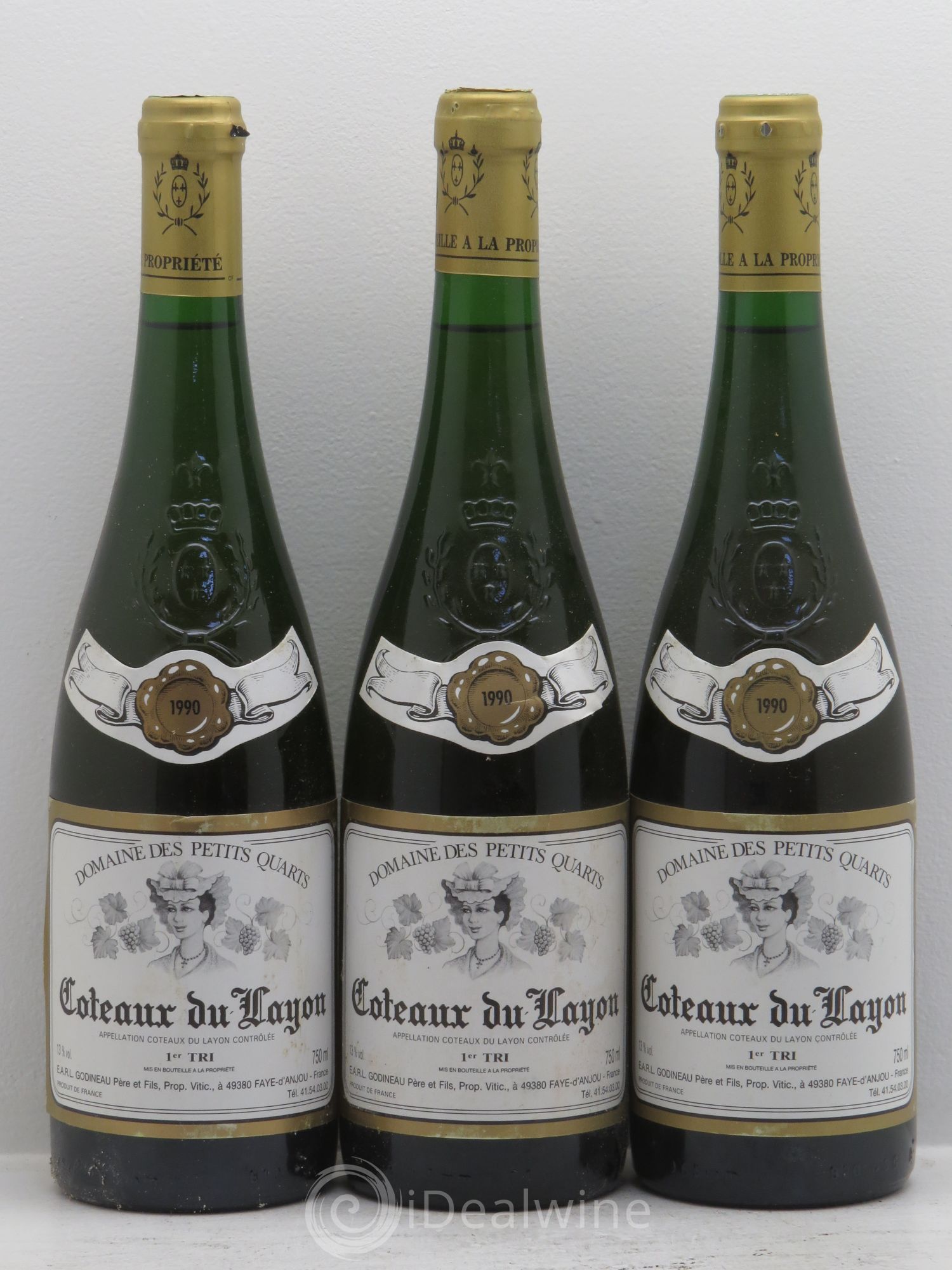 Coteaux du Layon 1er Tri Domaine des Petits Quarts (sans prix de réserve) 1990 - Lotto di 3 bottiglie - 0