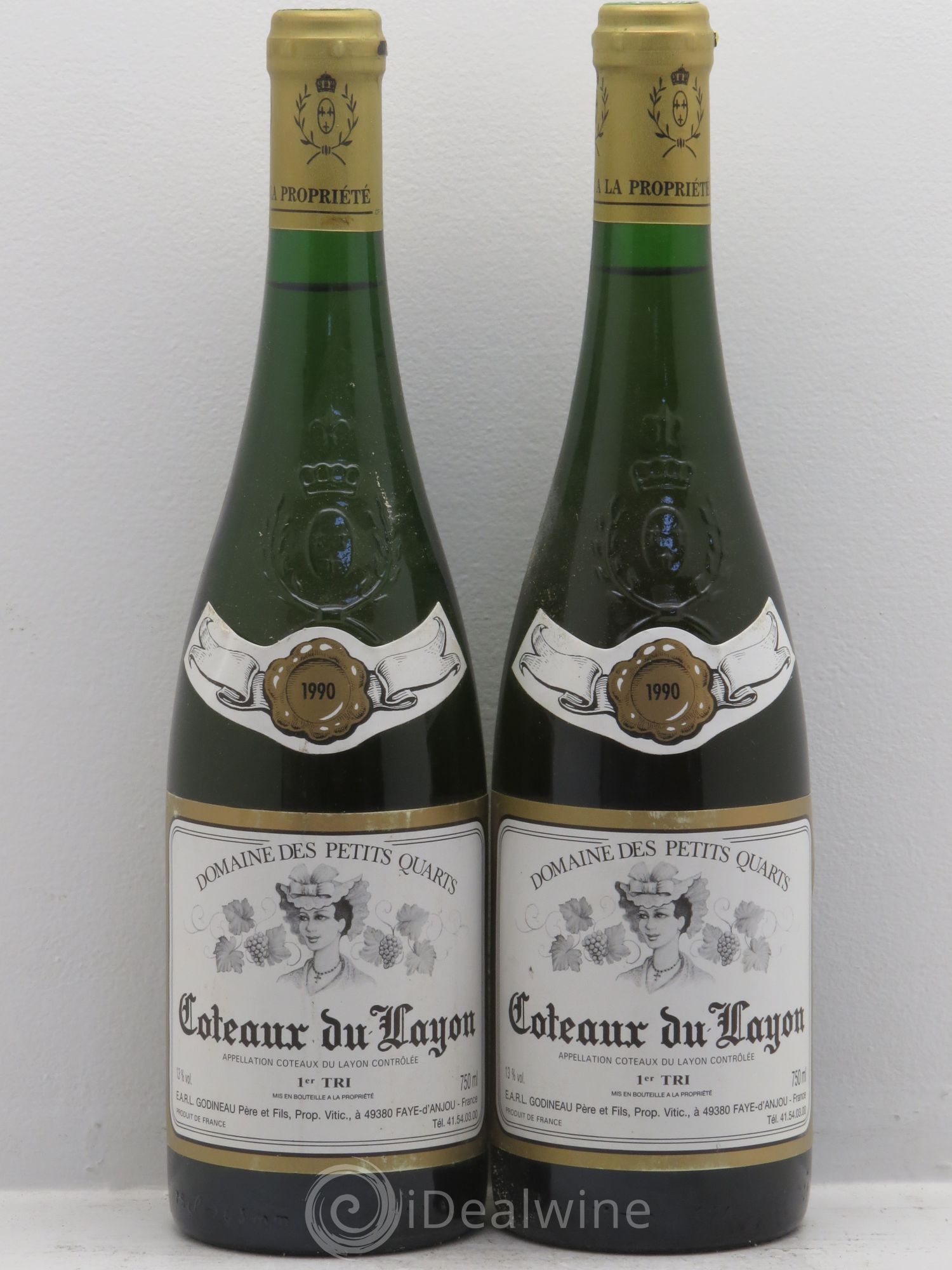 Coteaux du Layon 1er Tri Domaine des Petits Quarts (sans prix de réserve) 1990 - Lotto di 2 bottiglie - 0