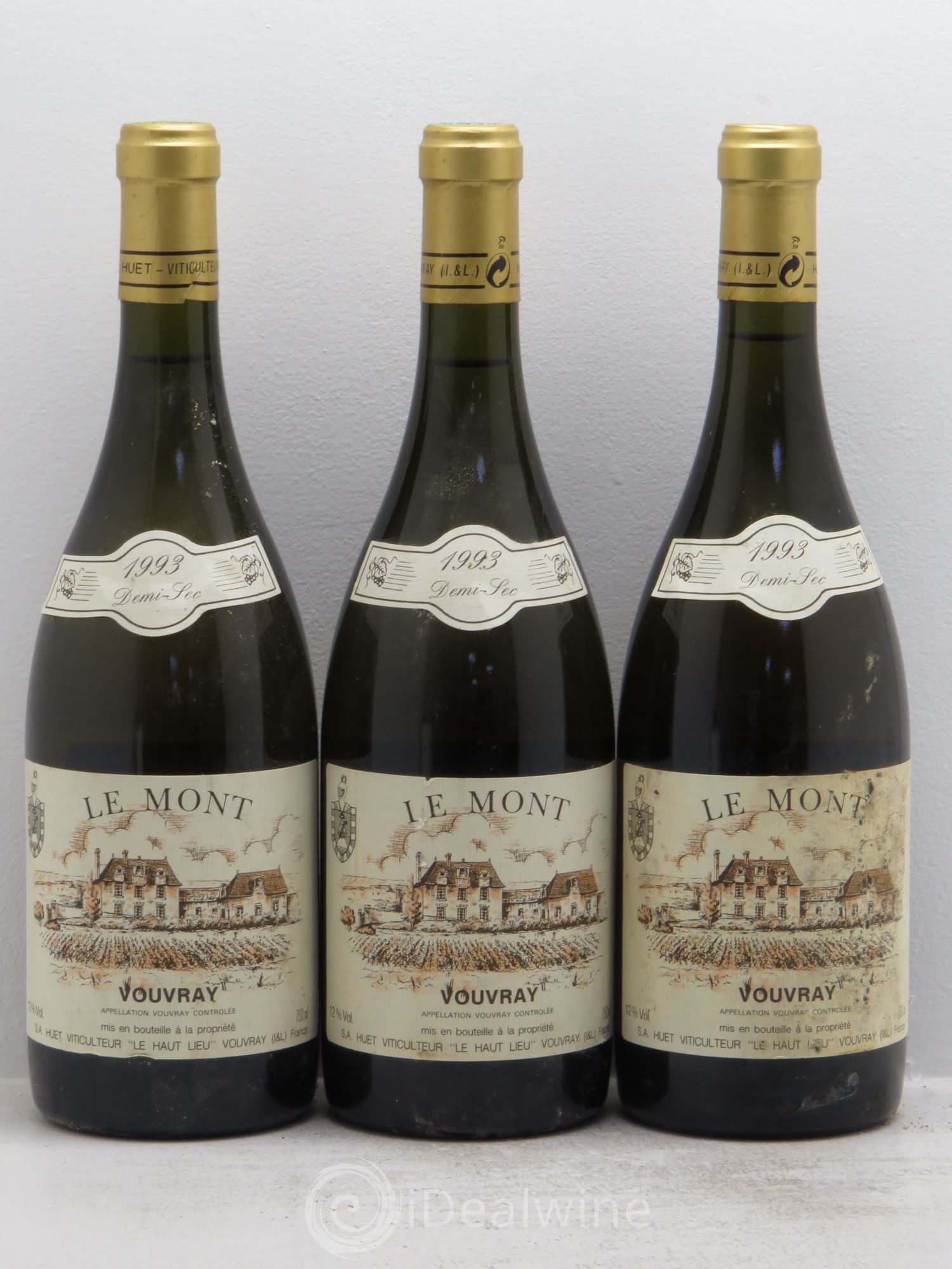 Vouvray Le Haut-Lieu Demi-Sec Domaine Huet Le Mont 1993 - Lot de 3 bouteilles - 0