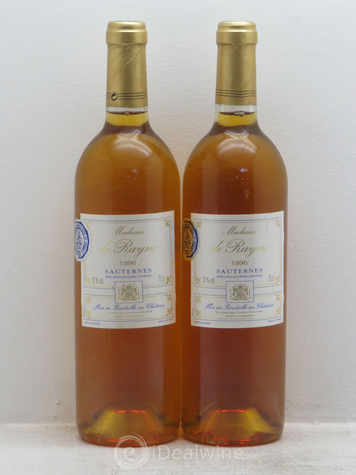 Sauternes Madame de Rayne 1996 - Lotto di 2 bottiglie - 0