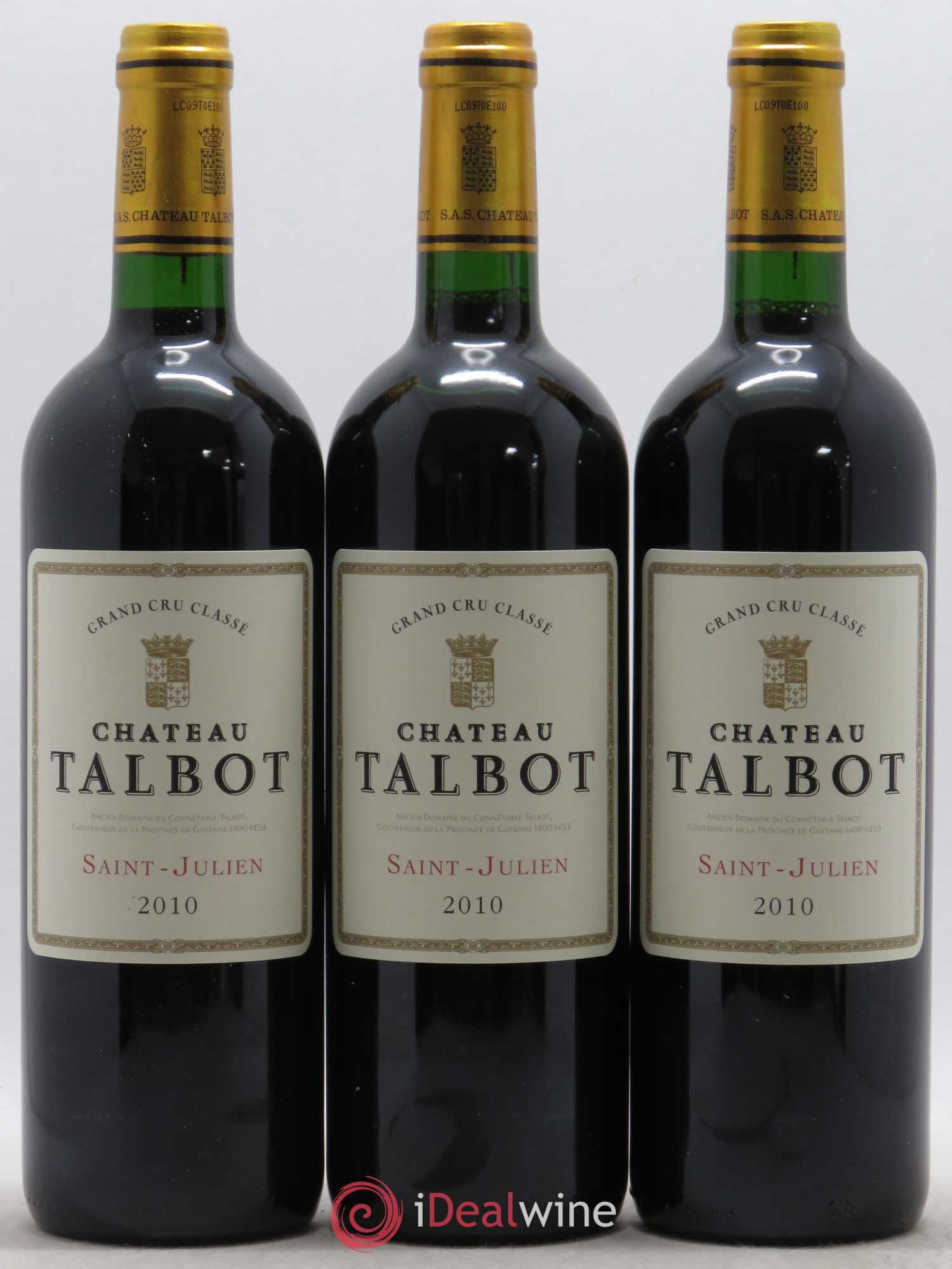 Château Talbot 4ème Grand Cru Classé 2010 - Lot de 6 bouteilles - 1