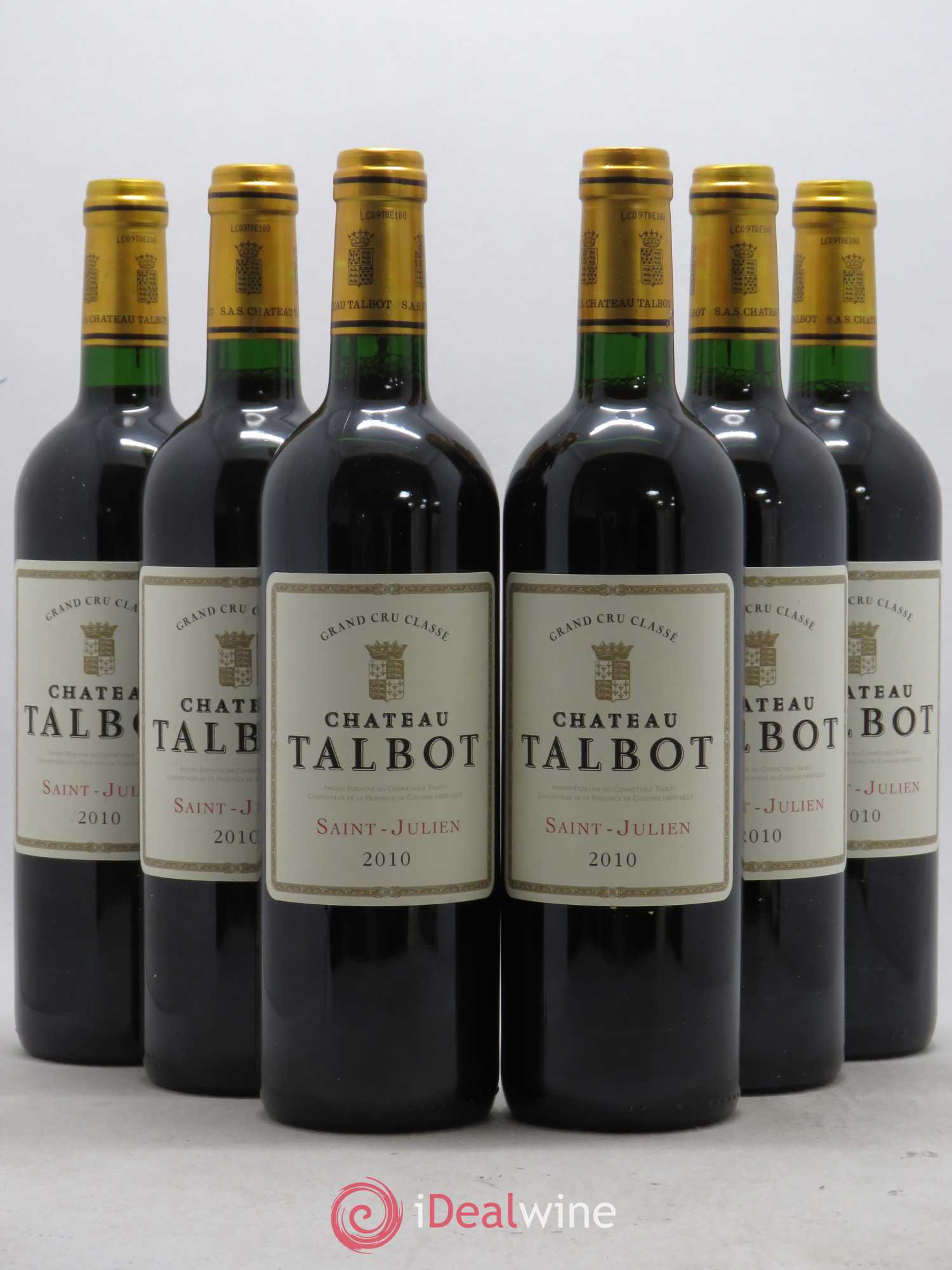 Château Talbot 4ème Grand Cru Classé 2010 - Lot de 6 bouteilles - 0
