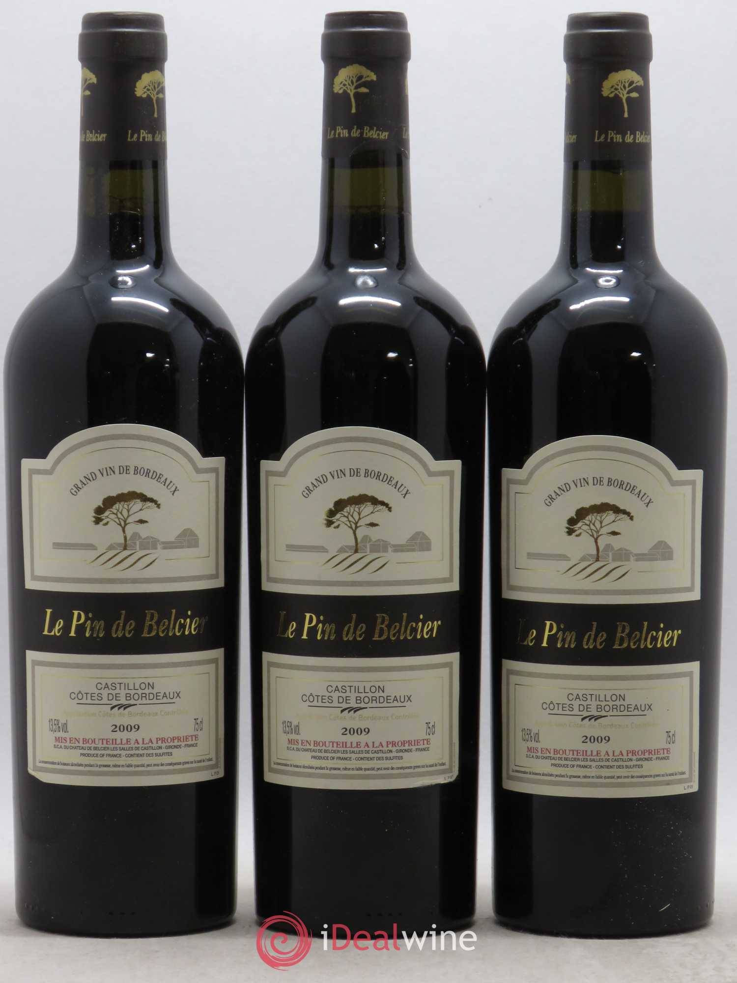 Castillon-Côtes-de-Bordeaux (Côtes-de-Castillon) Le pin de Belcier 2009 - Lot de 12 bouteilles - 1