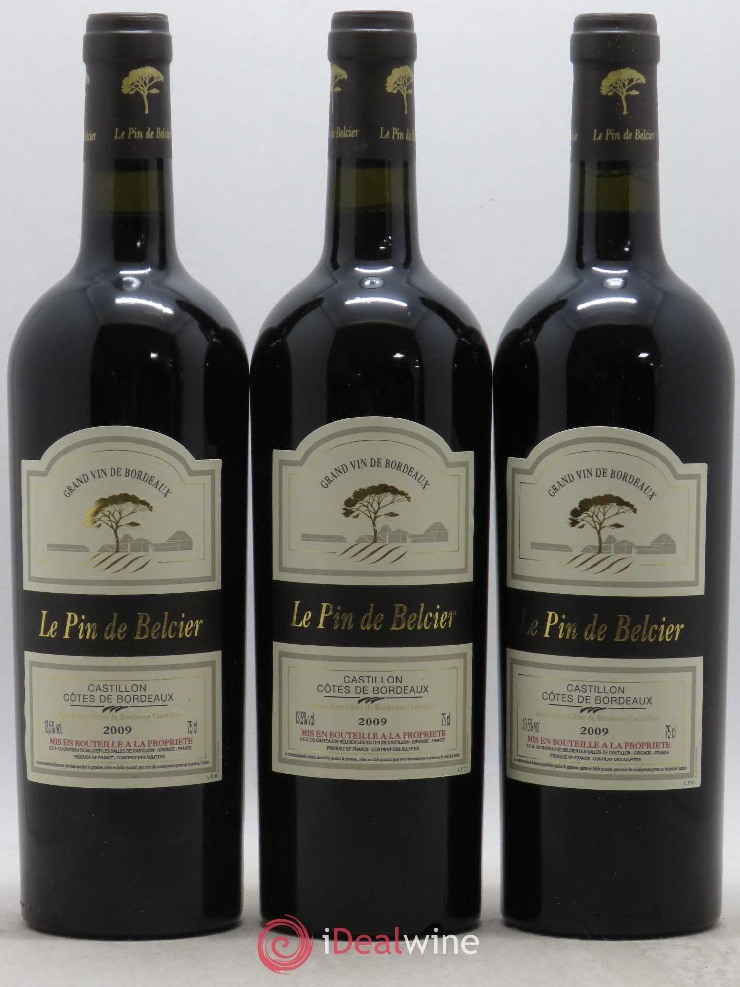 Castillon-Côtes-de-Bordeaux (Côtes-de-Castillon) Le pin de Belcier 2009 - Lot de 12 bouteilles - 3