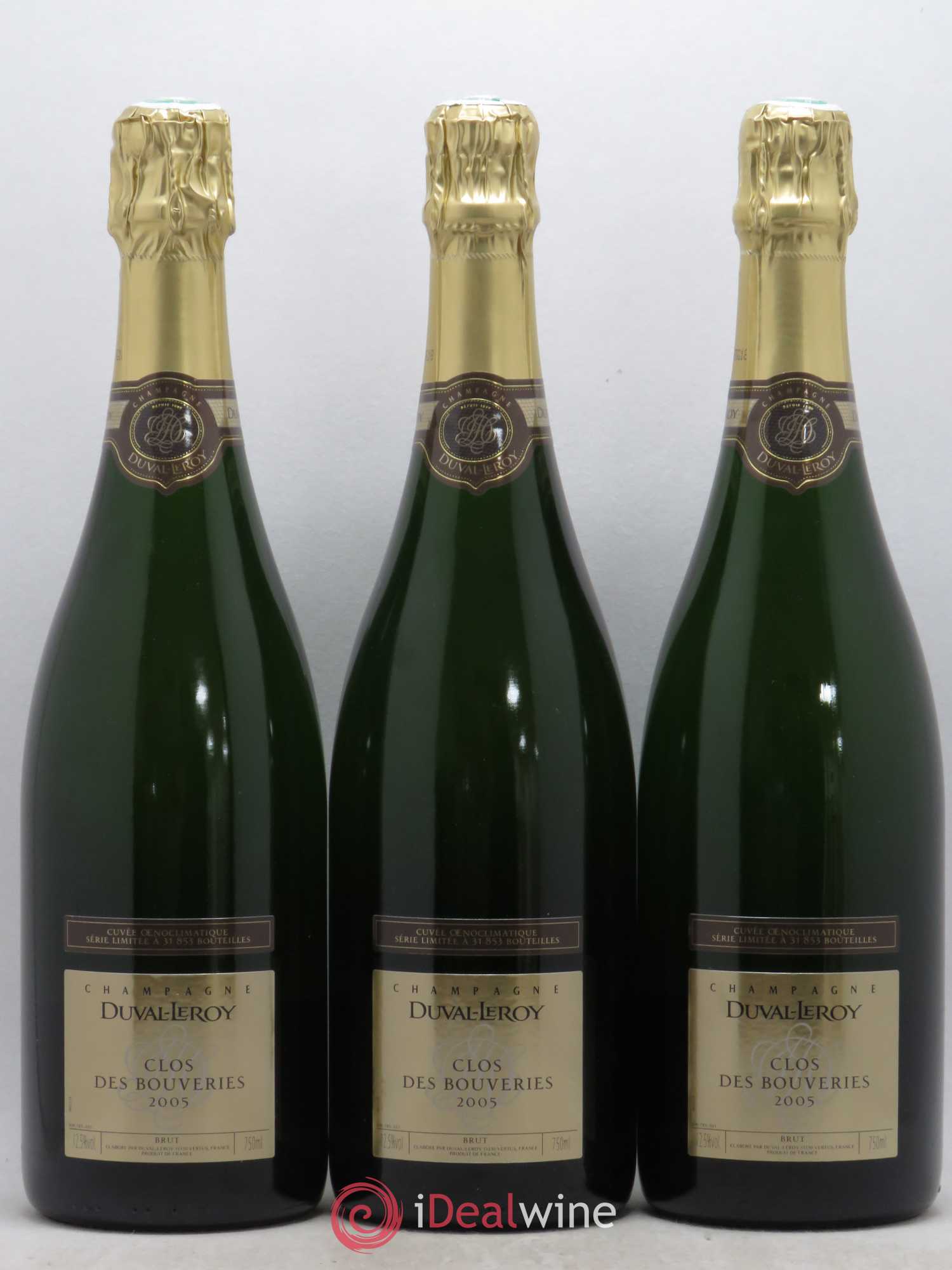Champagne Duval Leroy Clos Des Bouveries 2005 - Posten von 3 Flaschen - 0