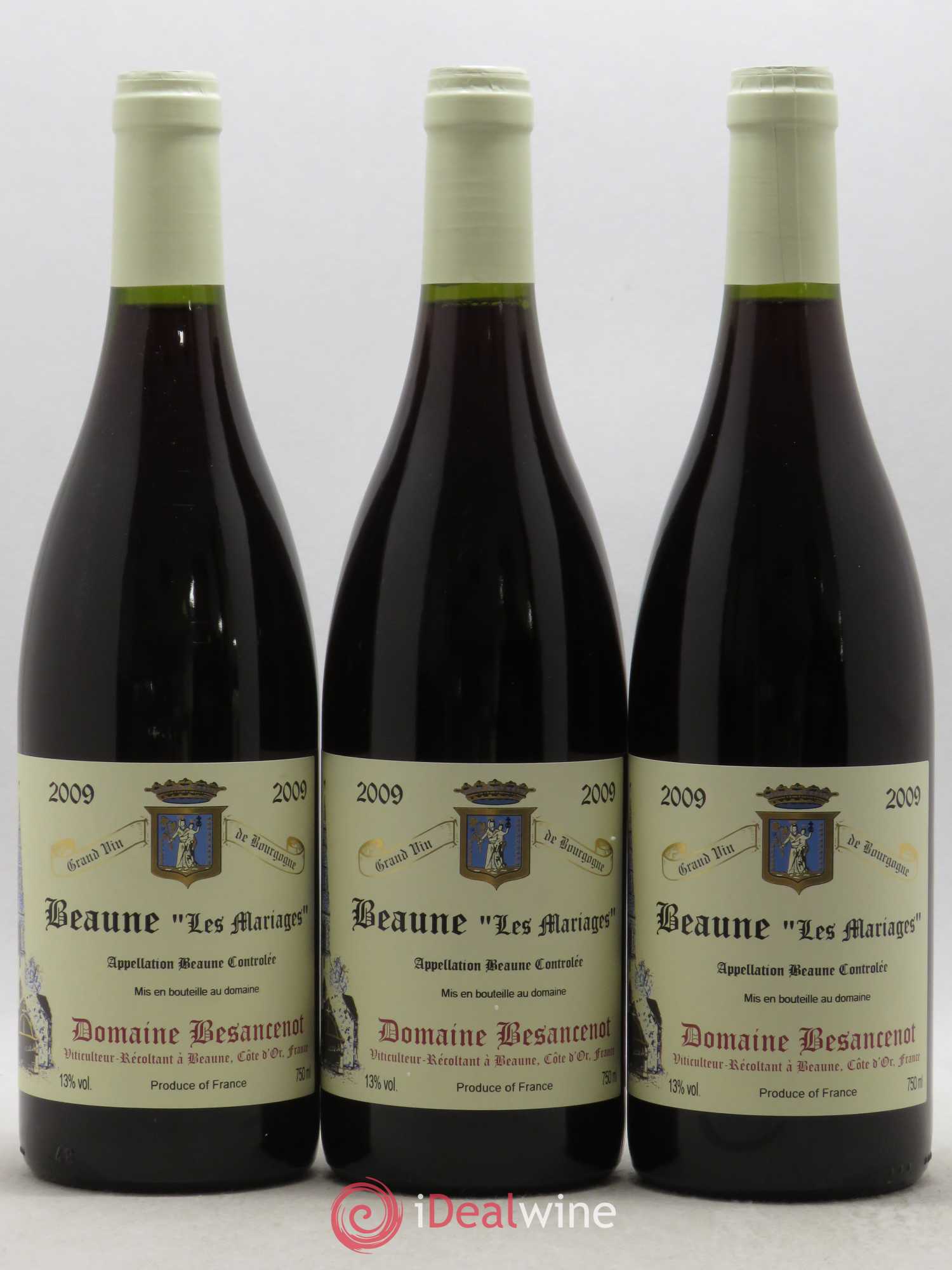 Beaune Les Mariages Domaine Besancenot 2009 - Posten von 3 Flaschen - 0