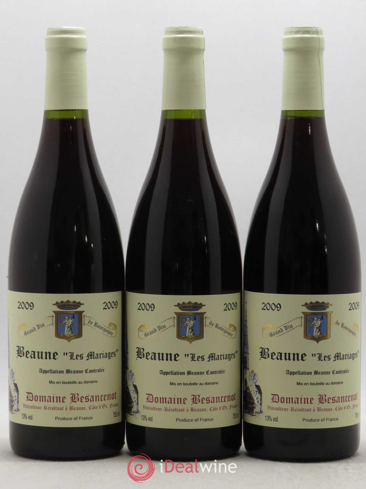 Beaune Les Mariages Domaine Besancenot 2009 - Posten von 3 Flaschen - 0