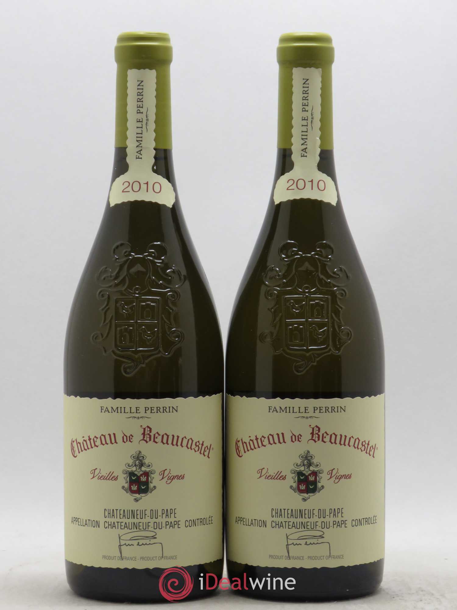 Châteauneuf-du-Pape Château de Beaucastel Vieilles vignes Roussanne Famille Perrin 2010 - Lot de 2 bouteilles - 0