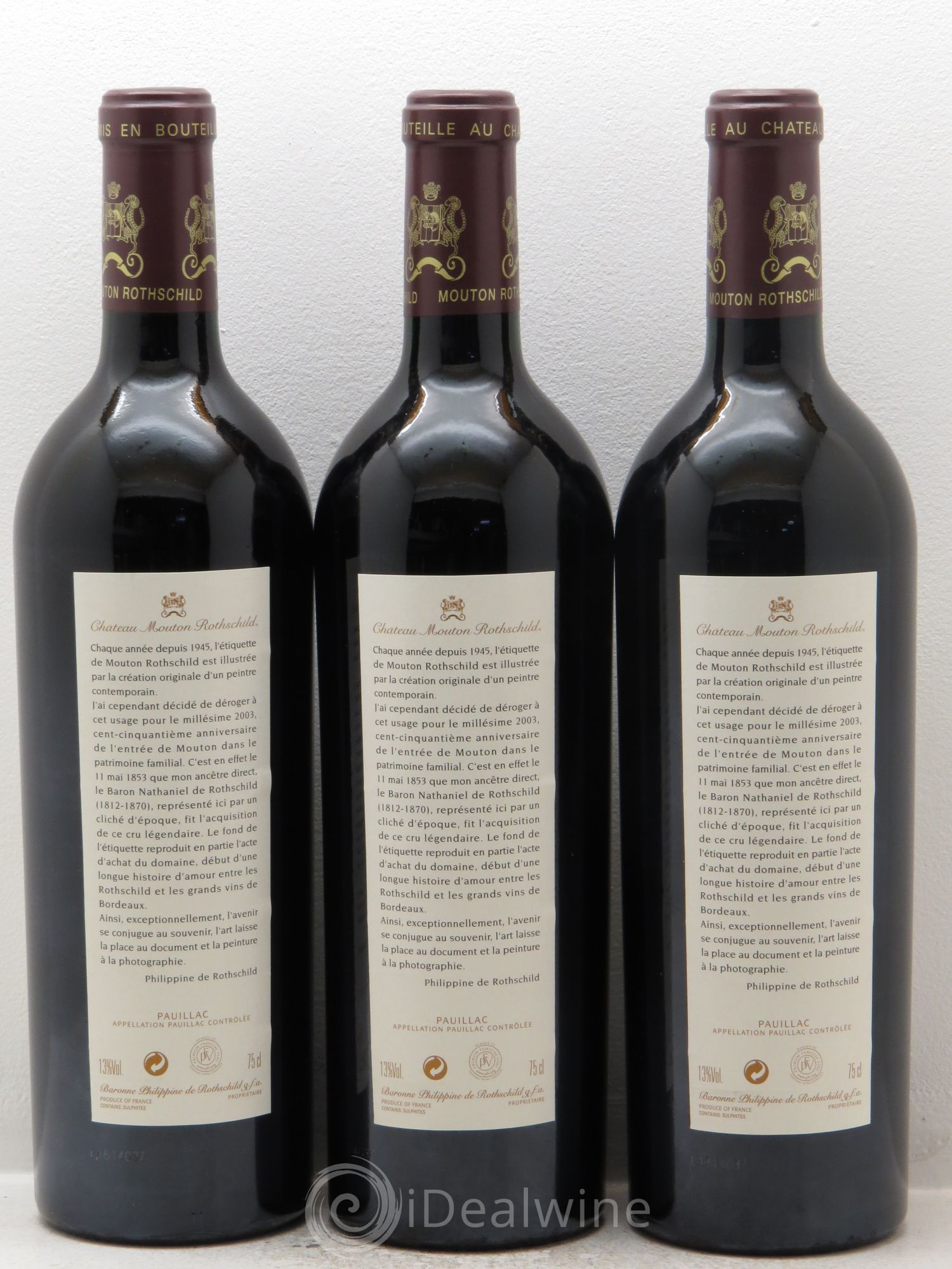 Château Mouton Rothschild 1er Grand Cru Classé 2003 - Lot de 6 bouteilles - 4