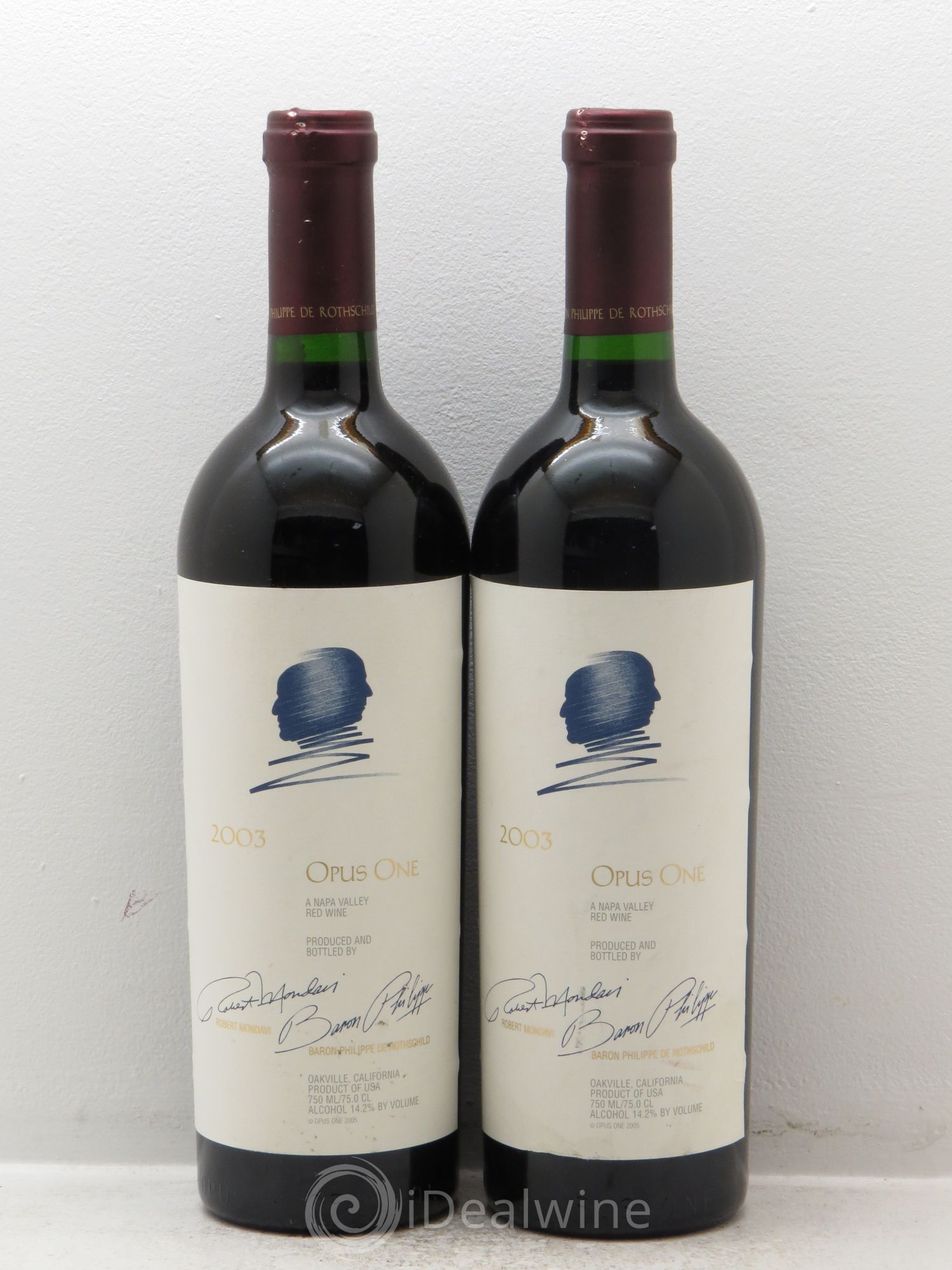 Napa Valley Opus One Robert Mondavi 2003 - Lot de 2 bouteilles - 0