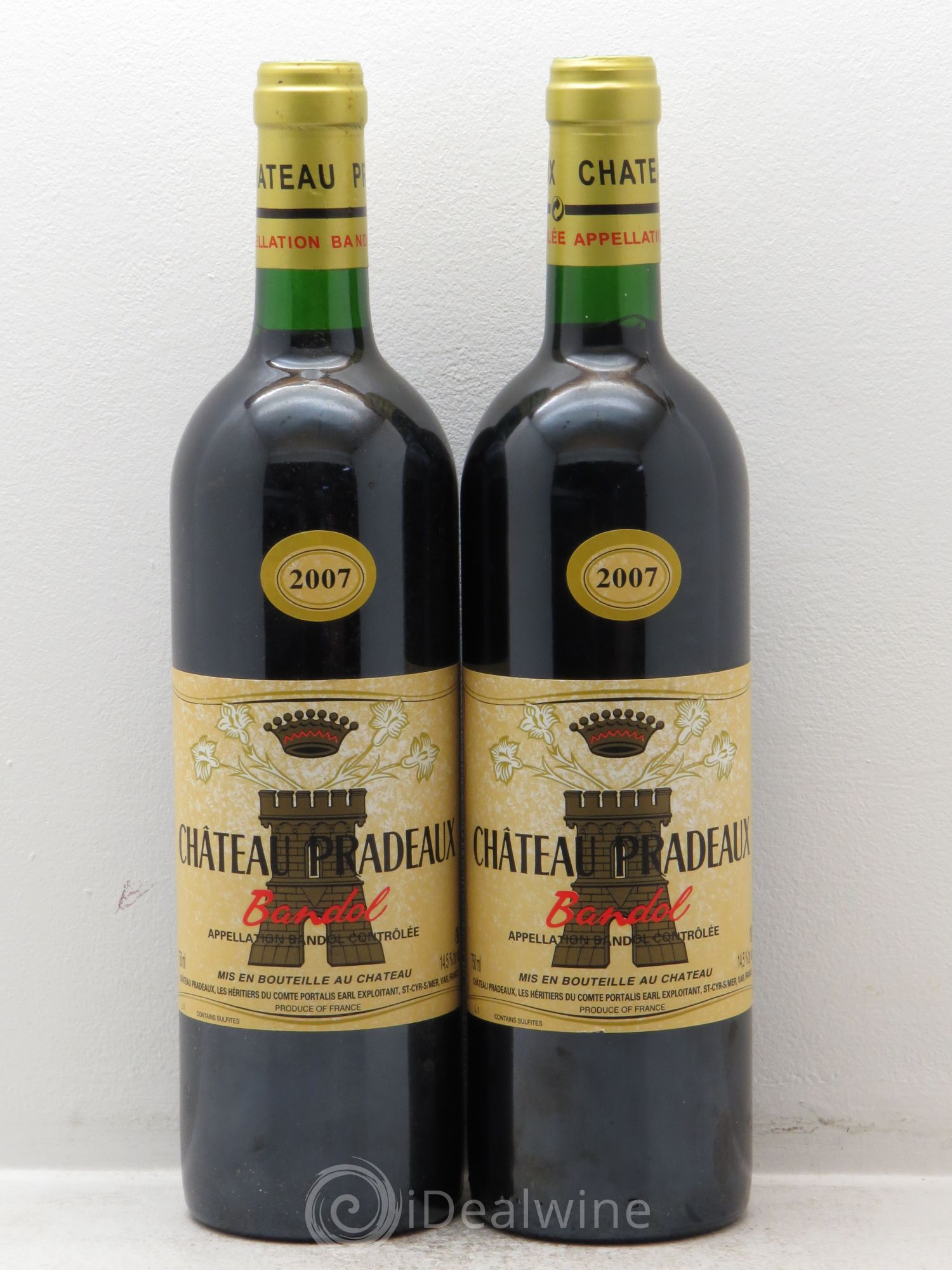 Bandol Château Pradeaux Famille Portalis 2007 - Lot de 2 bouteilles - 0