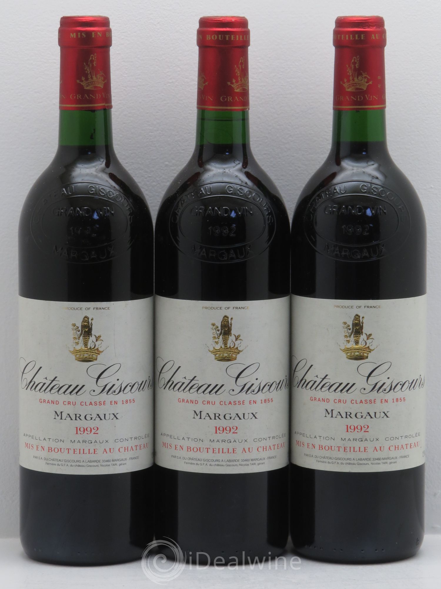 Château Giscours 3ème Grand Cru Classé 1992 - Lot de 3 bouteilles - 0