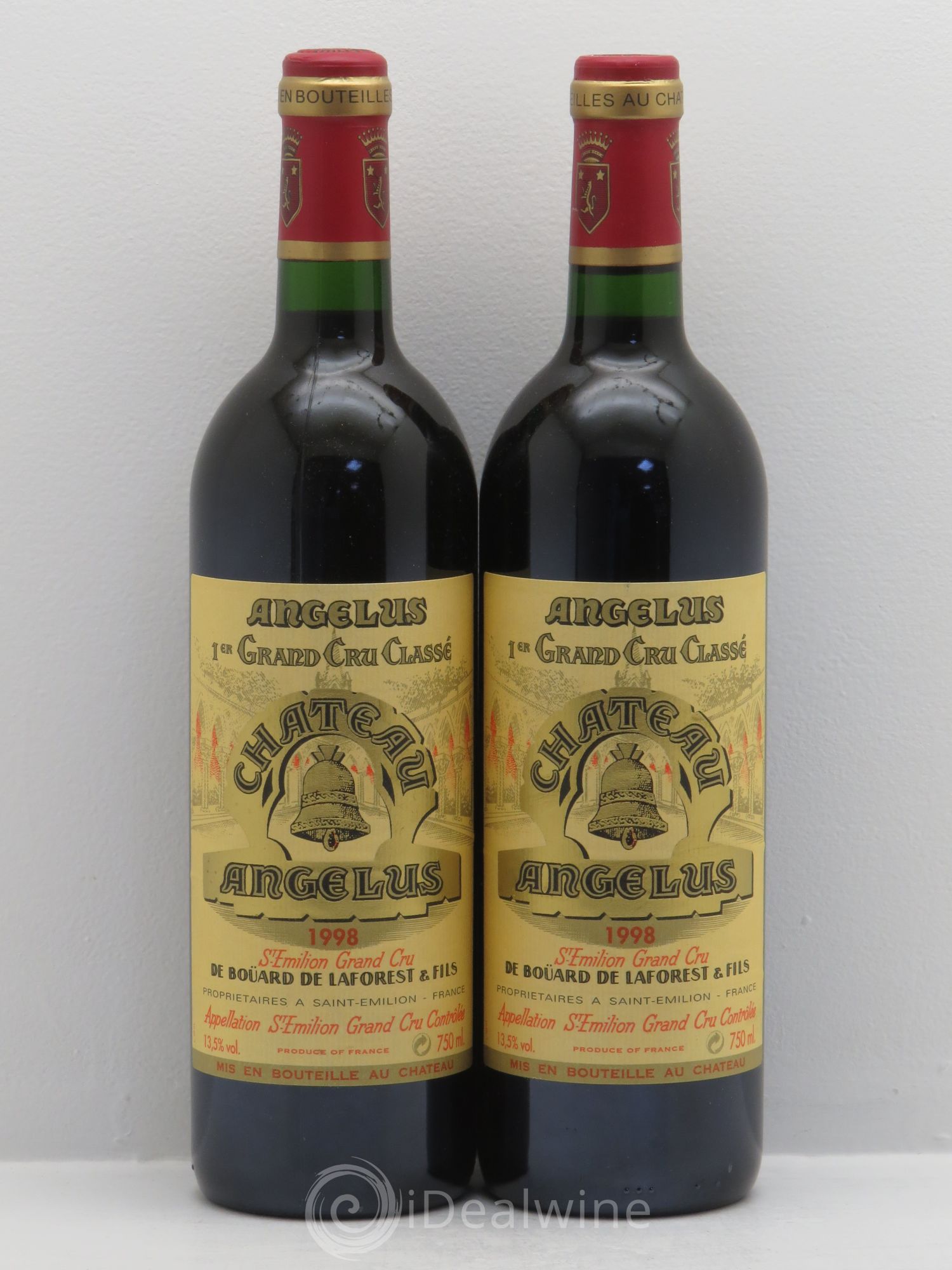 Château Angélus 1er Grand Cru Classé A 1998 - Lot de 2 bouteilles - 0