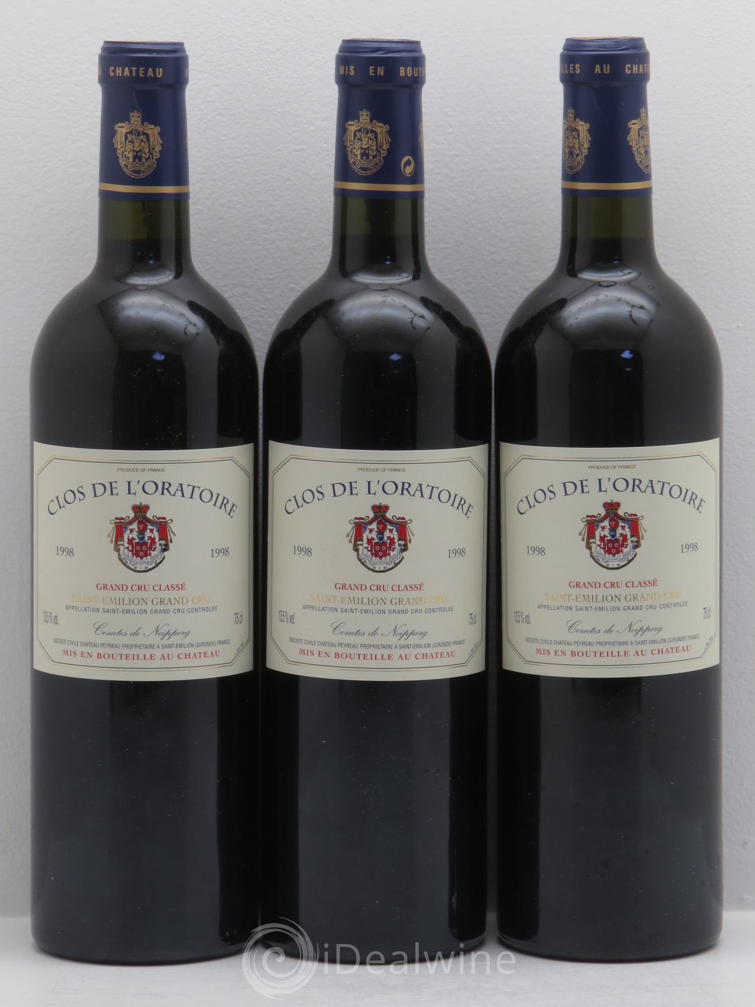 Clos de l'Oratoire Grand Cru Classé 1998 - Lot de 3 bouteilles - 0