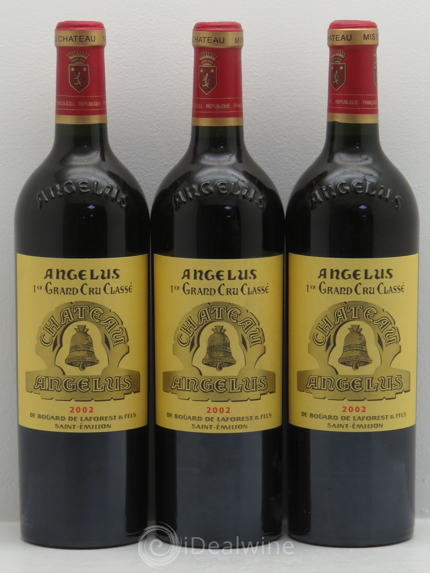 Château Angélus 1er Grand Cru Classé A 2002 - Lot de 3 bouteilles - 0