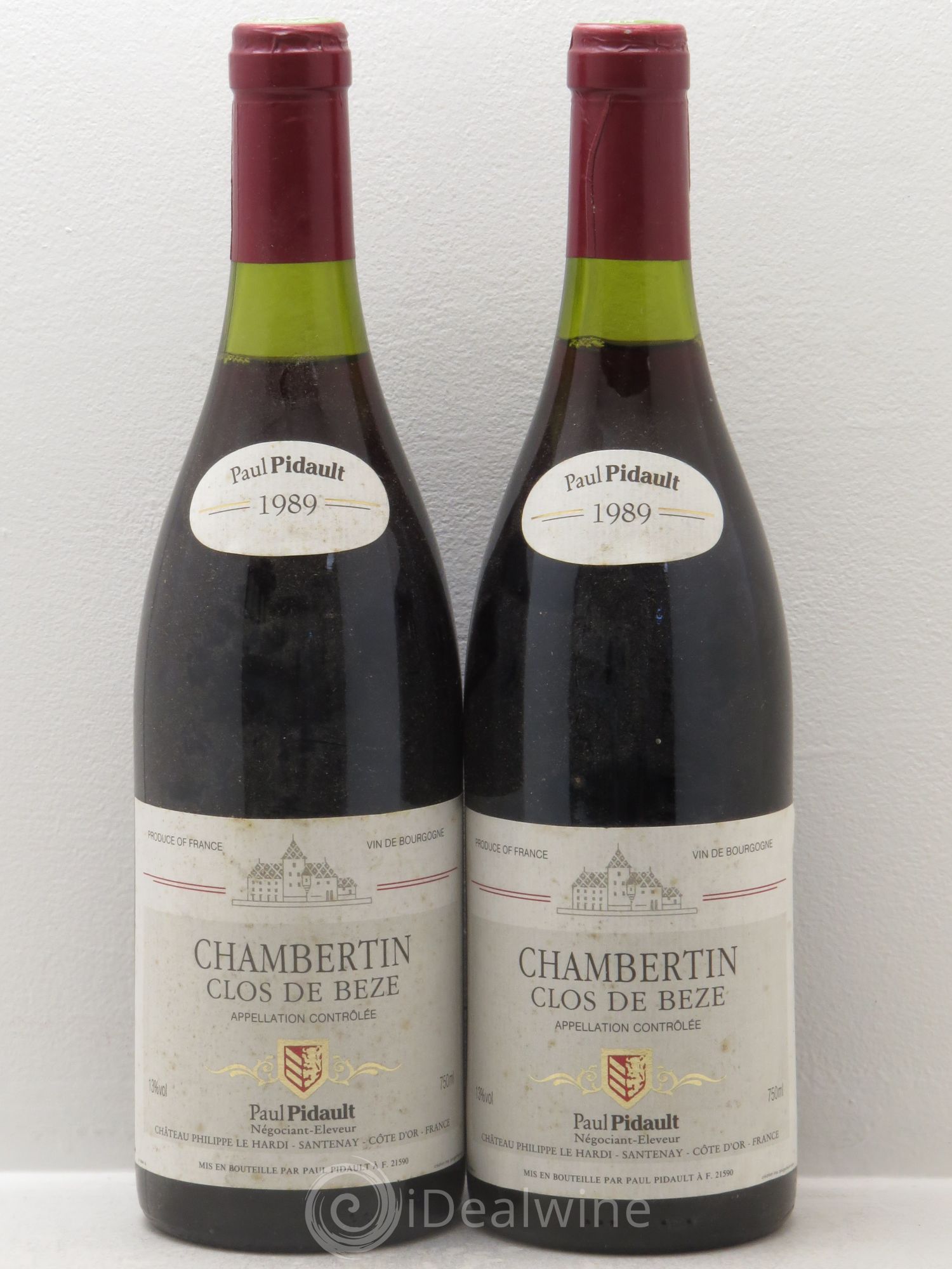 Chambertin Clos de Bèze Grand Cru Paul Pidault 1989 - Lot de 2 bouteilles - 0