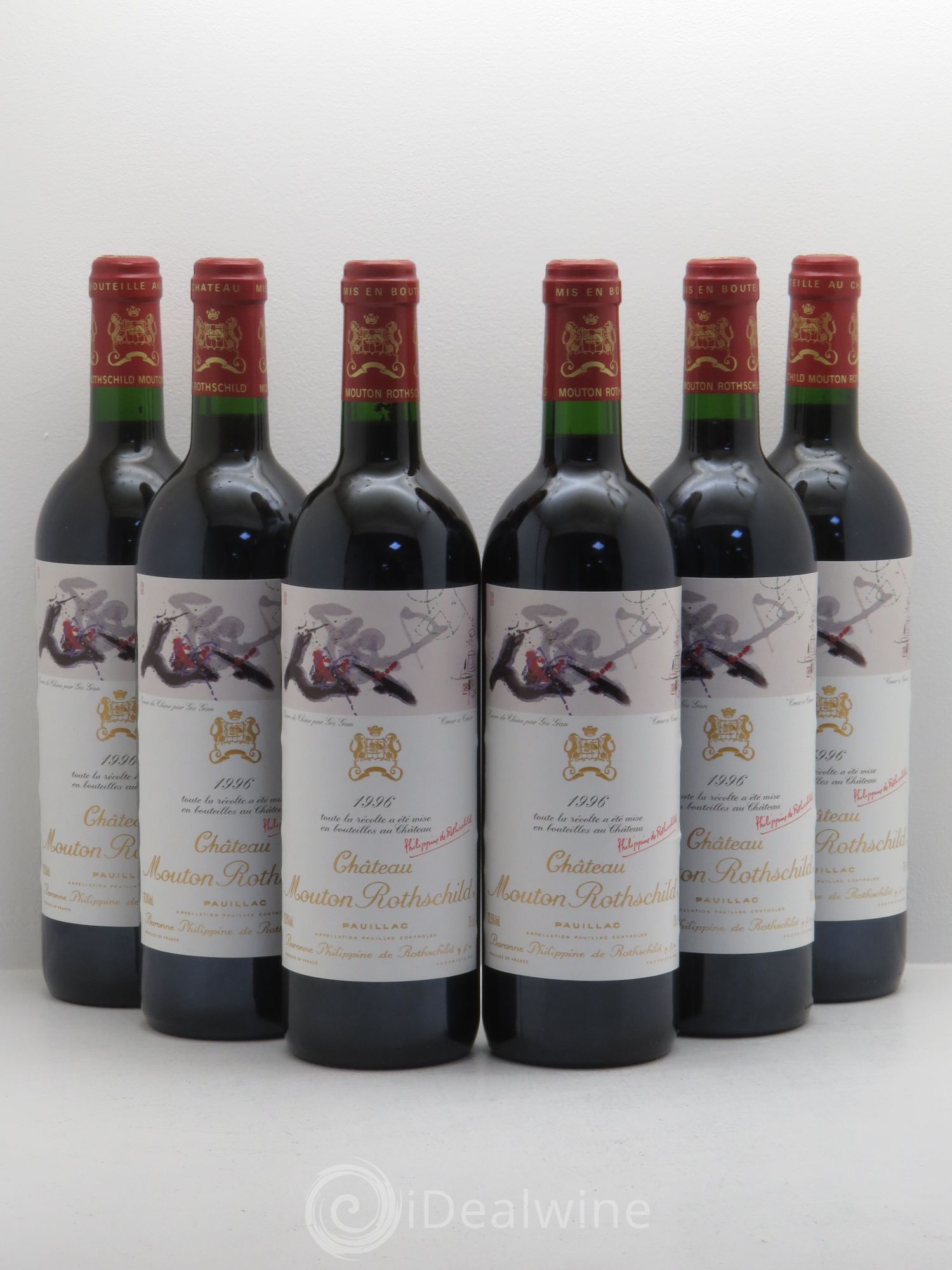 Château Mouton Rothschild 1er Grand Cru Classé 1996 - Lot de 6 bouteilles - 0