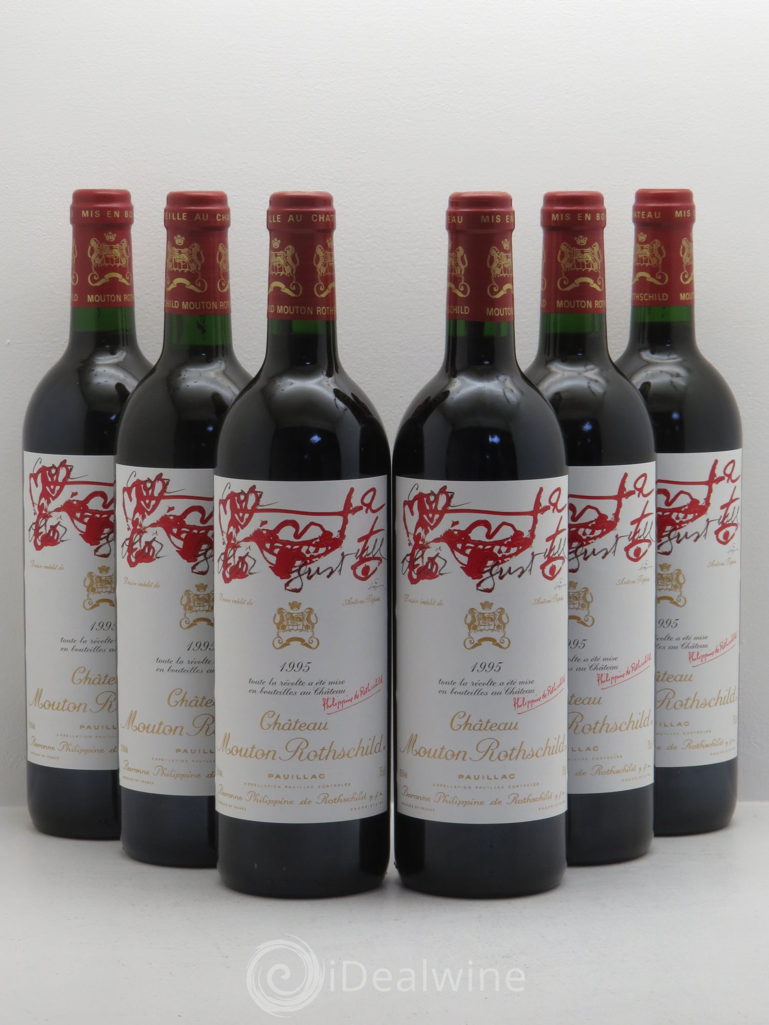 Château Mouton Rothschild 1er Grand Cru Classé 1995 - Lot de 6 bouteilles - 0