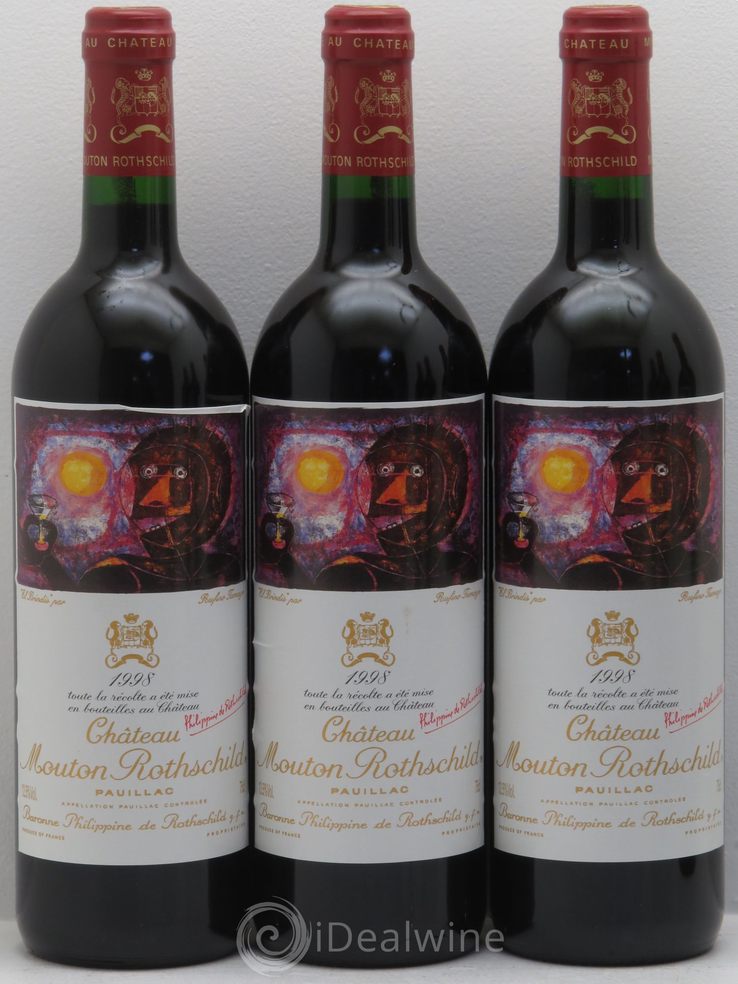 Château Mouton Rothschild 1er Grand Cru Classé 1998 - Lot de 6 bouteilles - 1