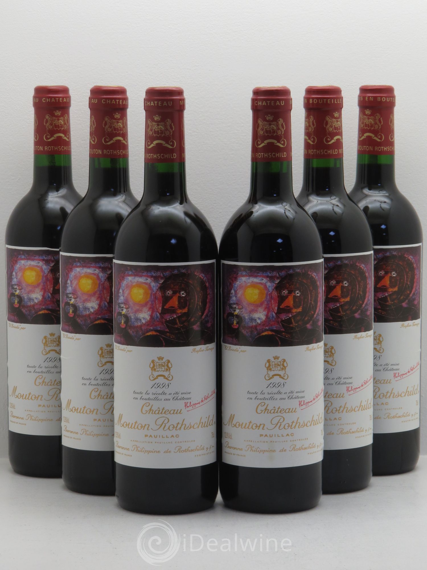 Château Mouton Rothschild 1er Grand Cru Classé 1998 - Lot de 6 bouteilles - 0