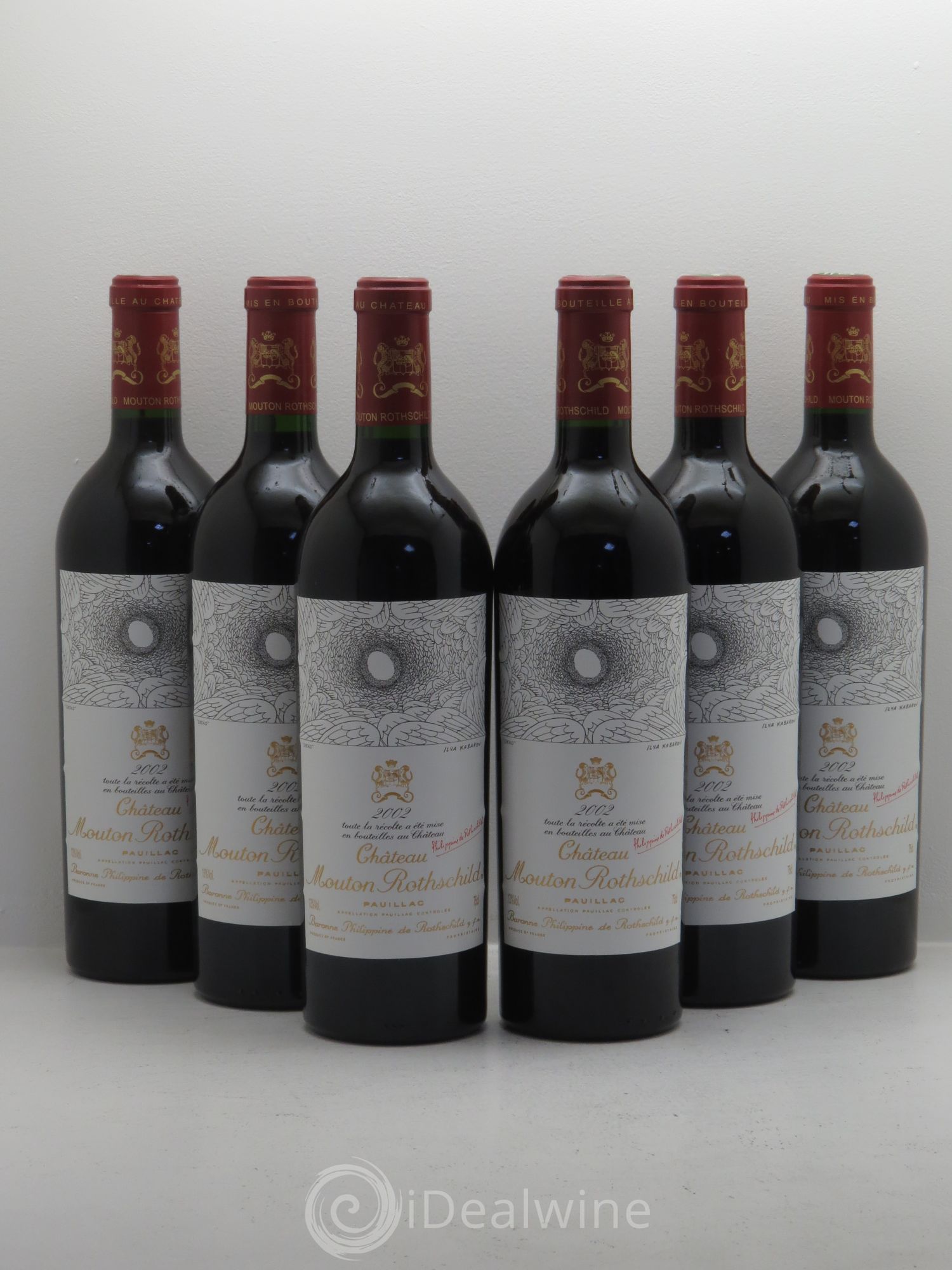 Château Mouton Rothschild 1er Grand Cru Classé 2002 - Lot de 6 bouteilles - 0