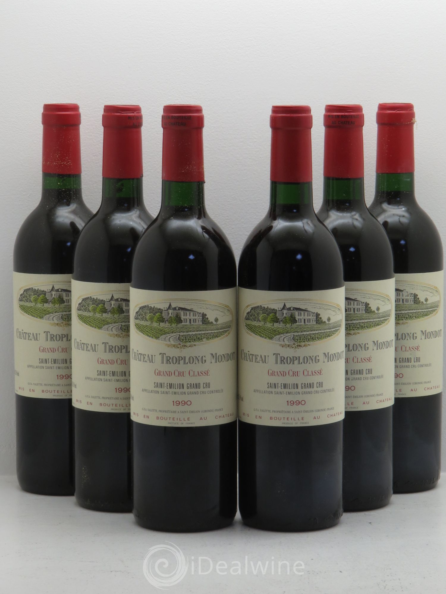 Château Troplong Mondot 1er Grand Cru Classé B 1990 - Lot de 6 bouteilles - 0
