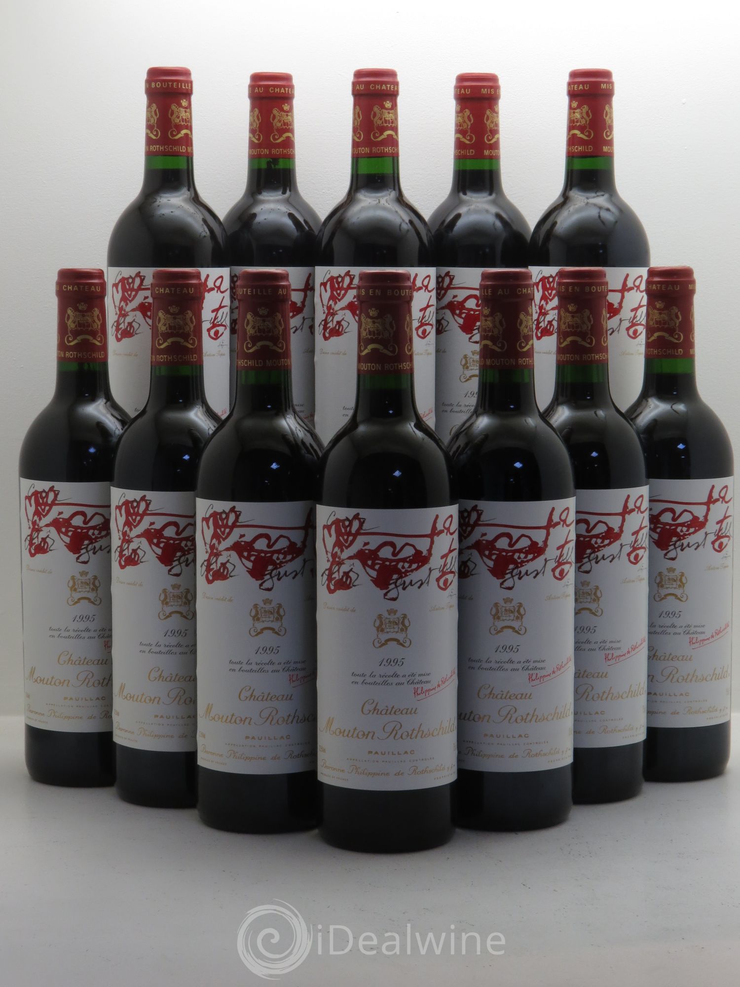 Château Mouton Rothschild 1er Grand Cru Classé 1995 - Lot de 12 bouteilles - 0
