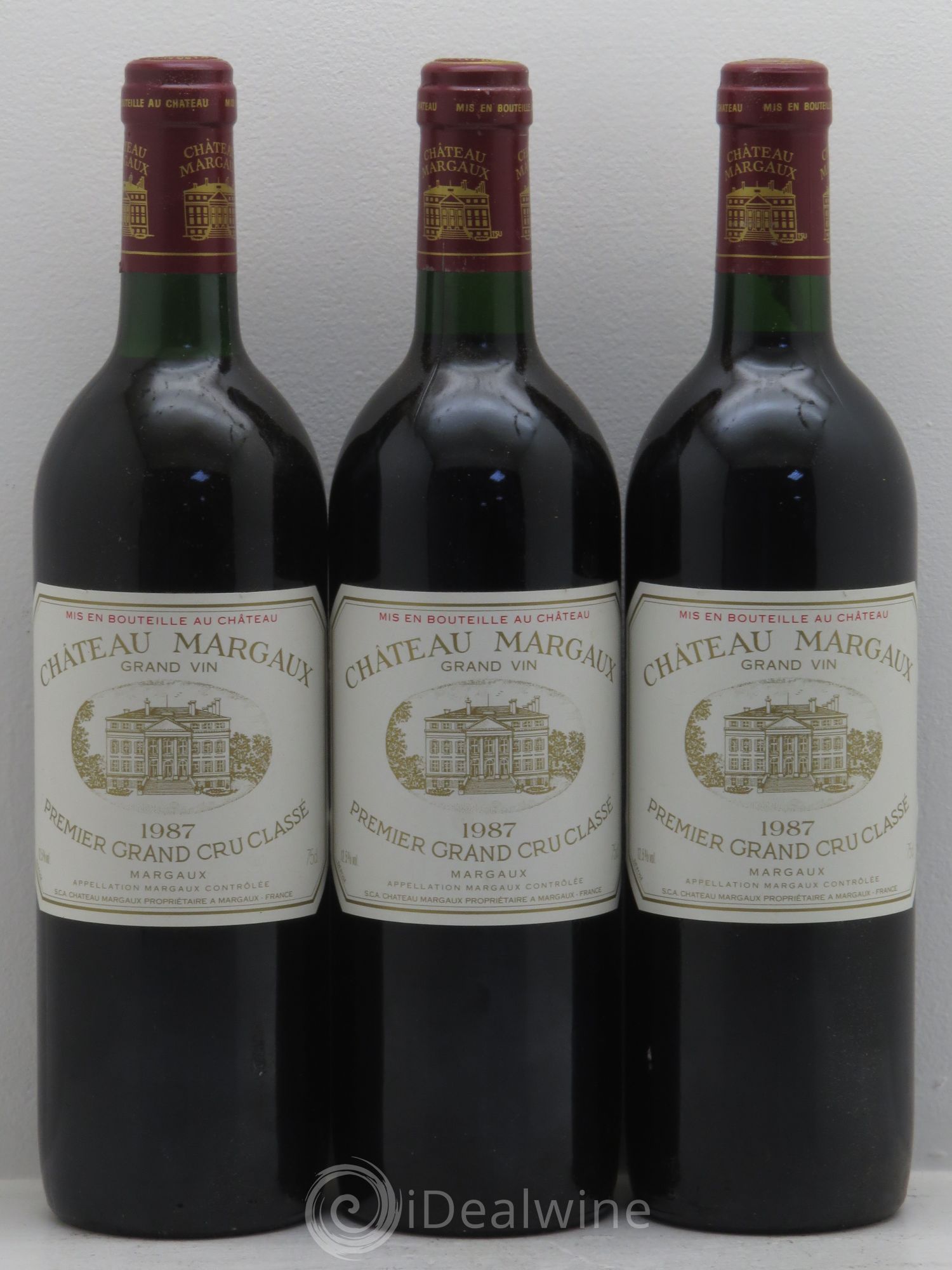 Château Margaux 1er Grand Cru Classé 1987 - Lot de 3 bouteilles - 0