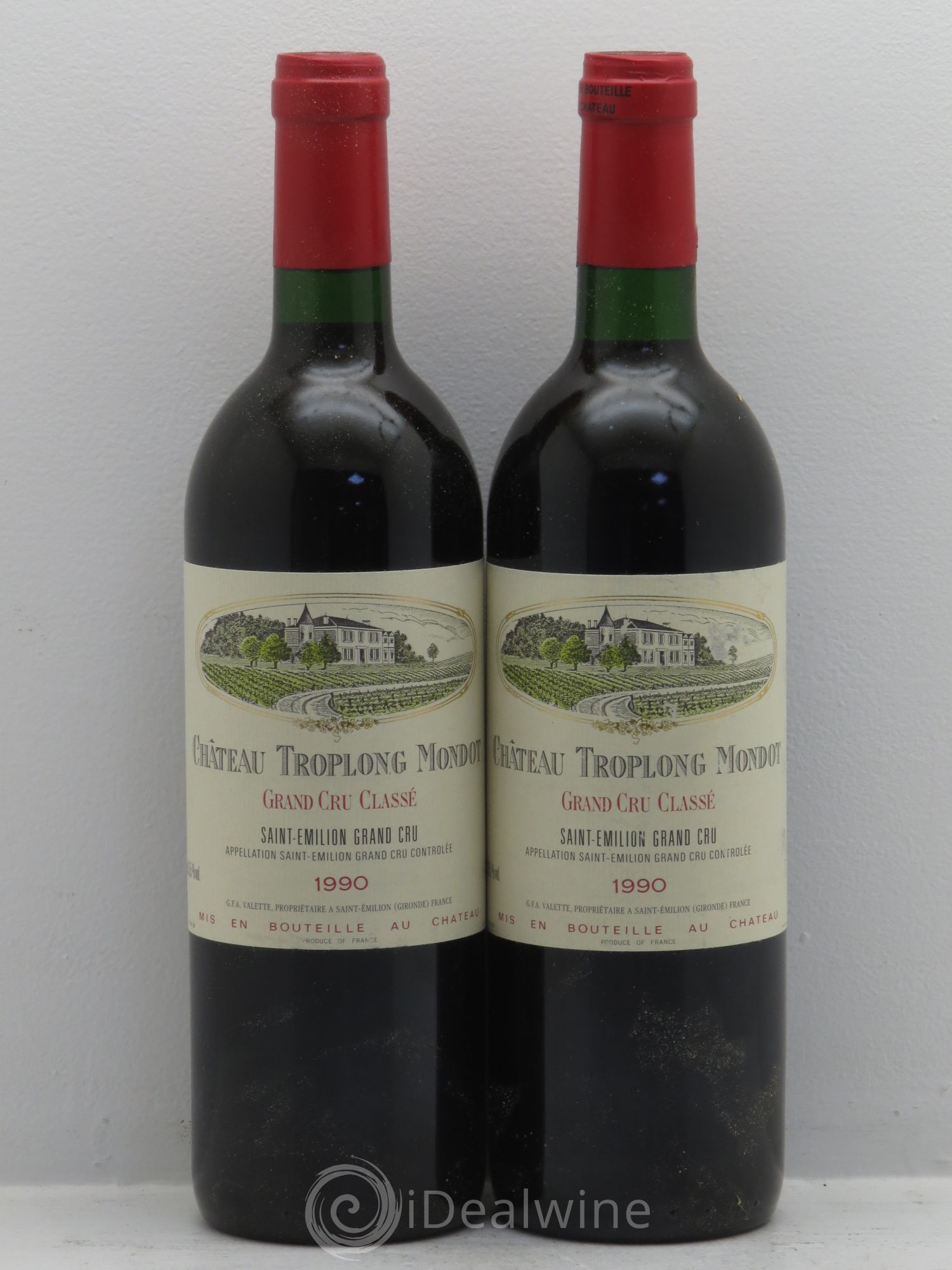 Château Troplong Mondot 1er Grand Cru Classé B 1990 - Lot de 2 bouteilles - 0