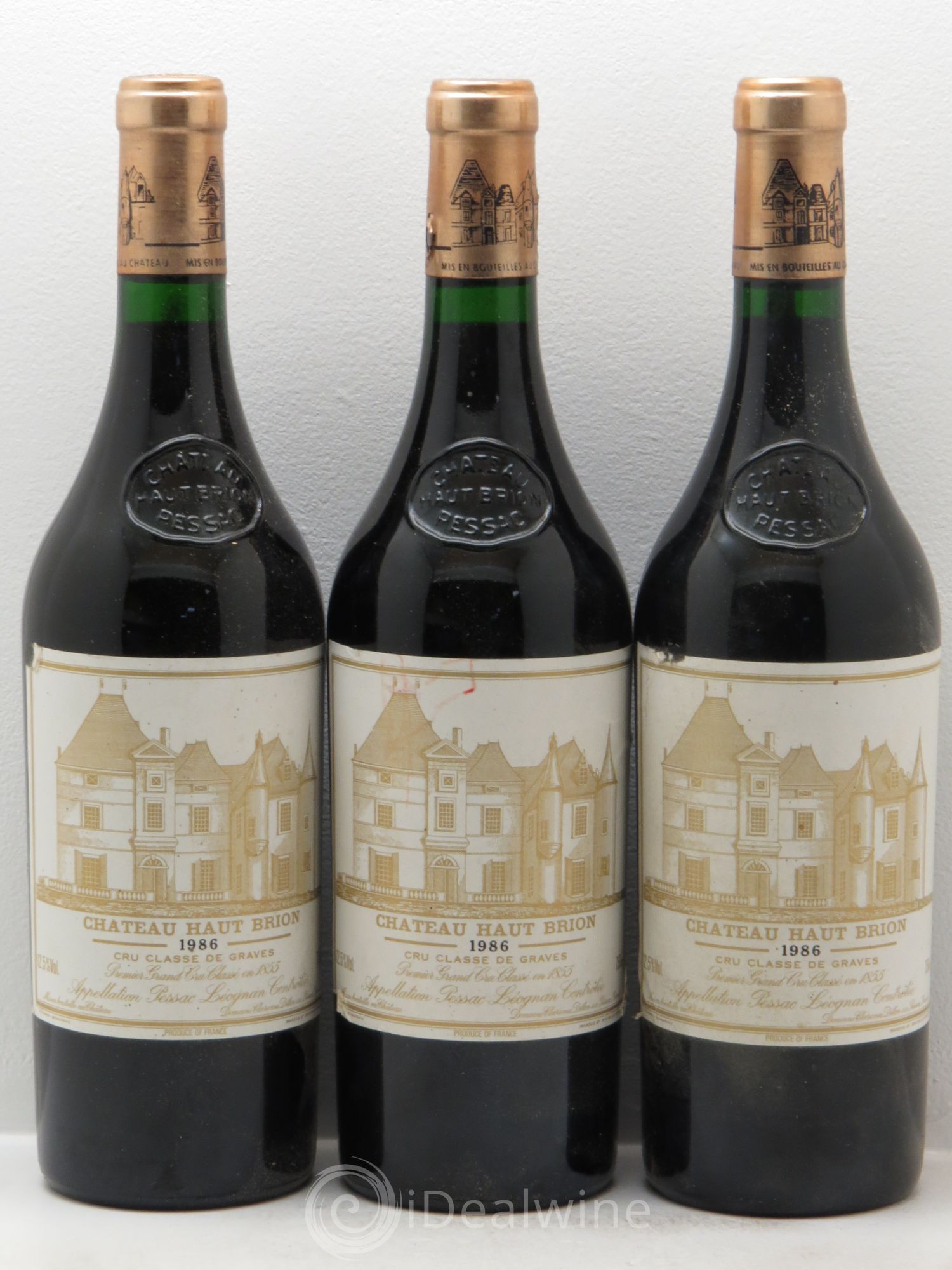 Château Haut Brion 1er Grand Cru Classé 1986 - Lot de 3 bouteilles - 0
