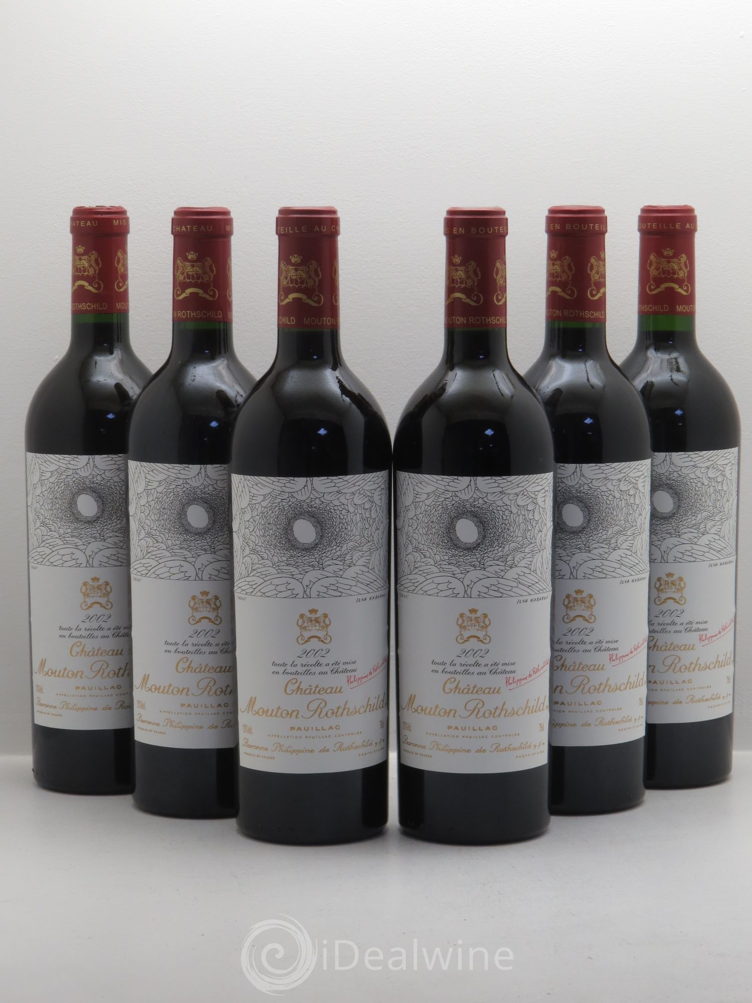 Château Mouton Rothschild 1er Grand Cru Classé 2002 - Lot de 6 bouteilles - 0