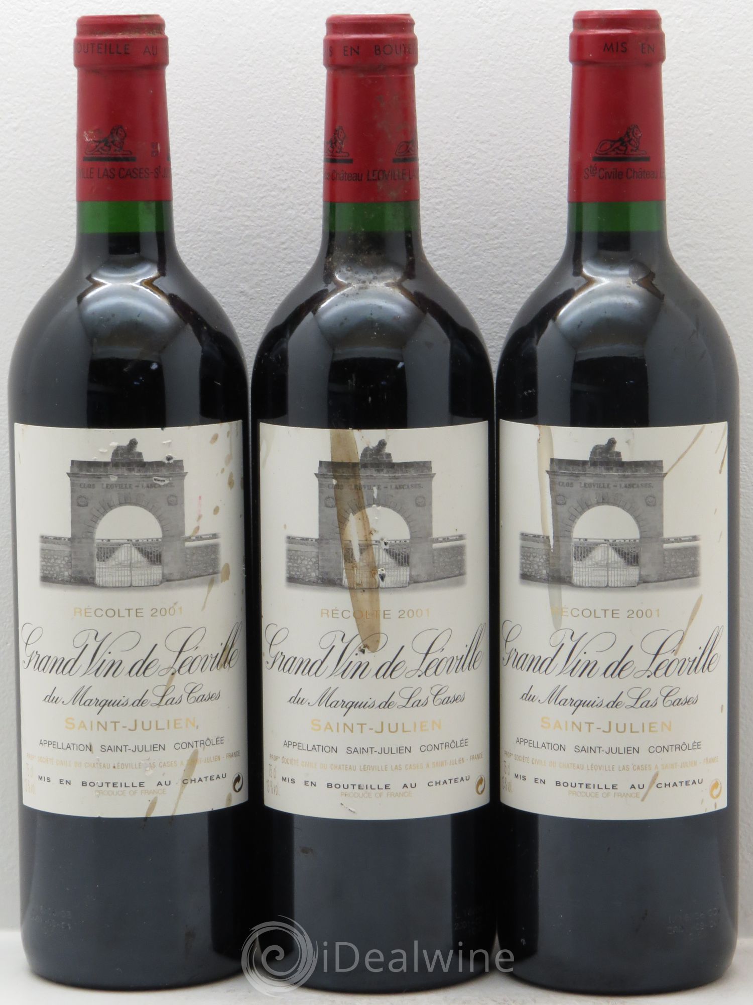 Château Léoville Las Cases 2ème Grand Cru Classé 2001 - Lot de 3 bouteilles - 0