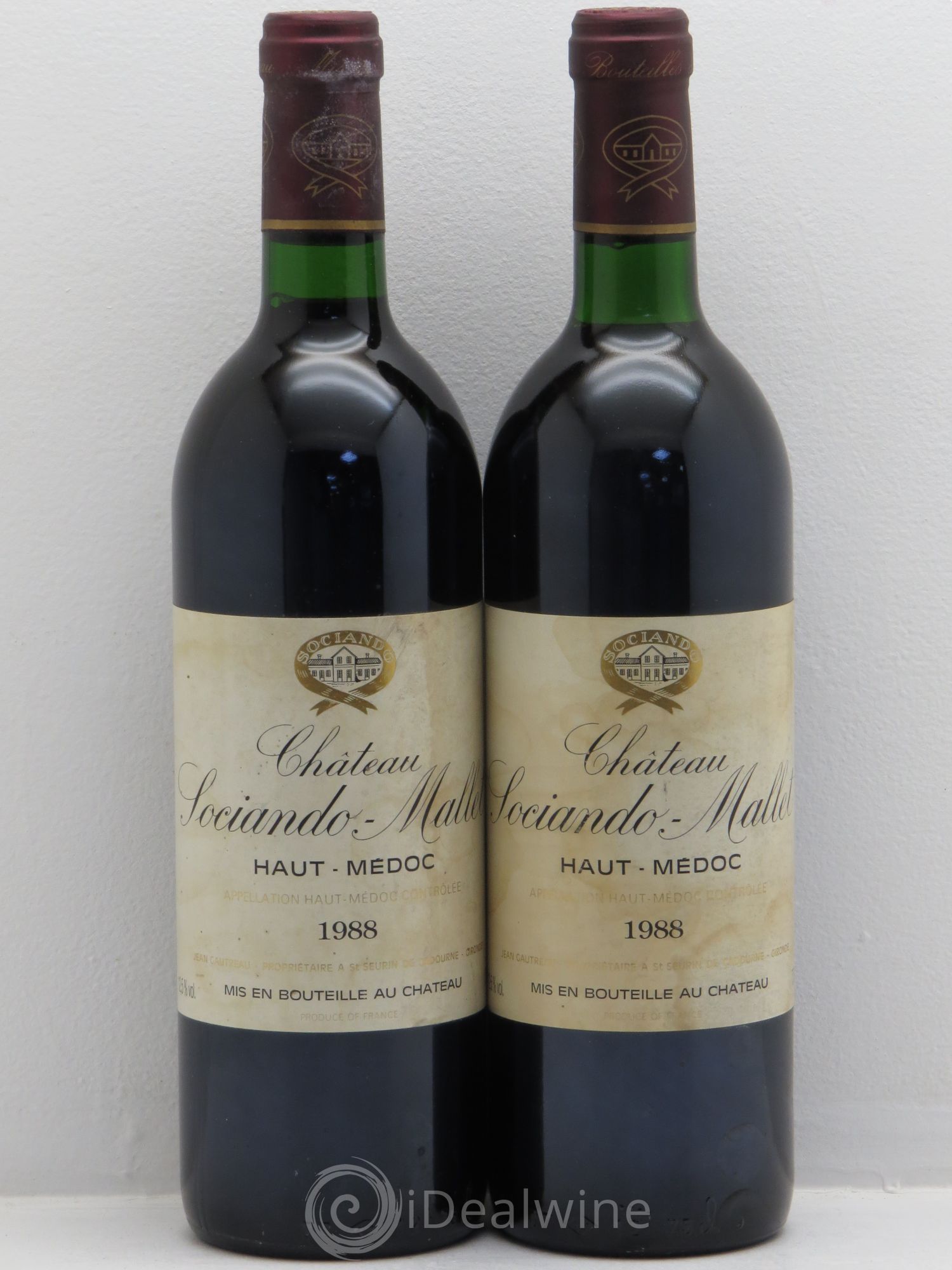 Château Sociando Mallet 1988 - Lot de 2 bouteilles - 0