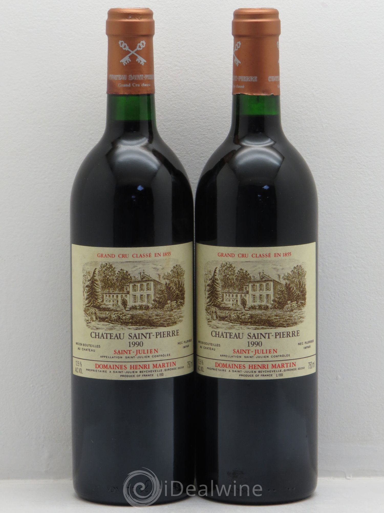 Château Saint-Pierre 4ème Grand Cru Classé 1990 - Lot de 2 bouteilles - 0