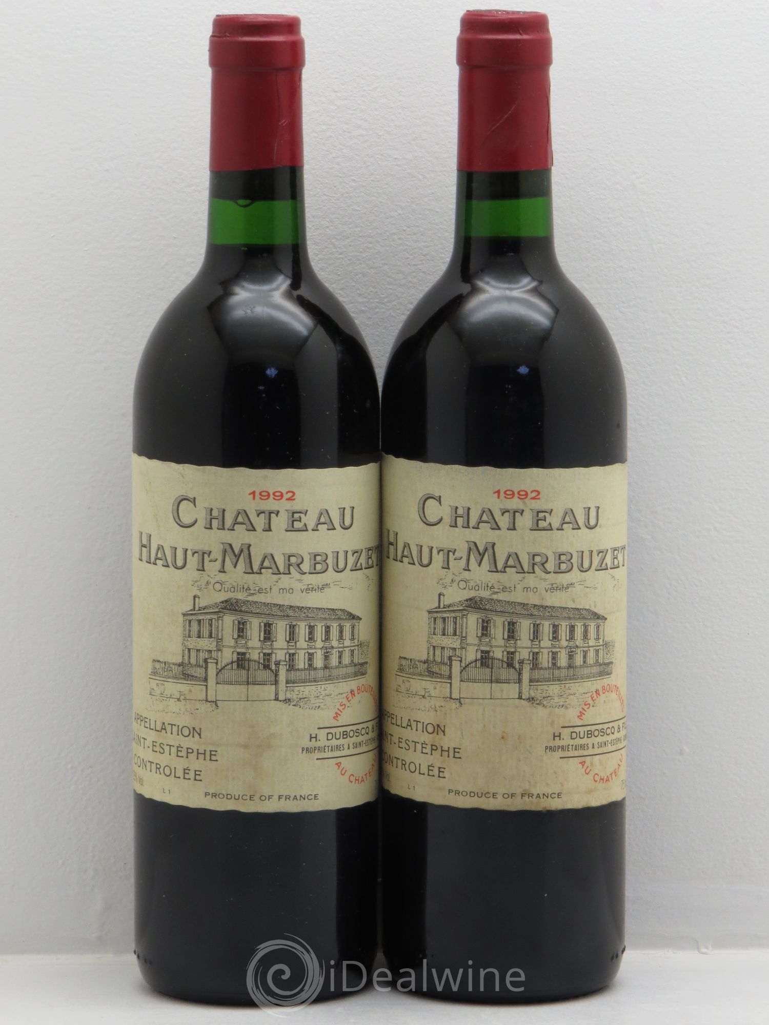 Château Haut Marbuzet 1992 - Lot de 2 bouteilles - 0