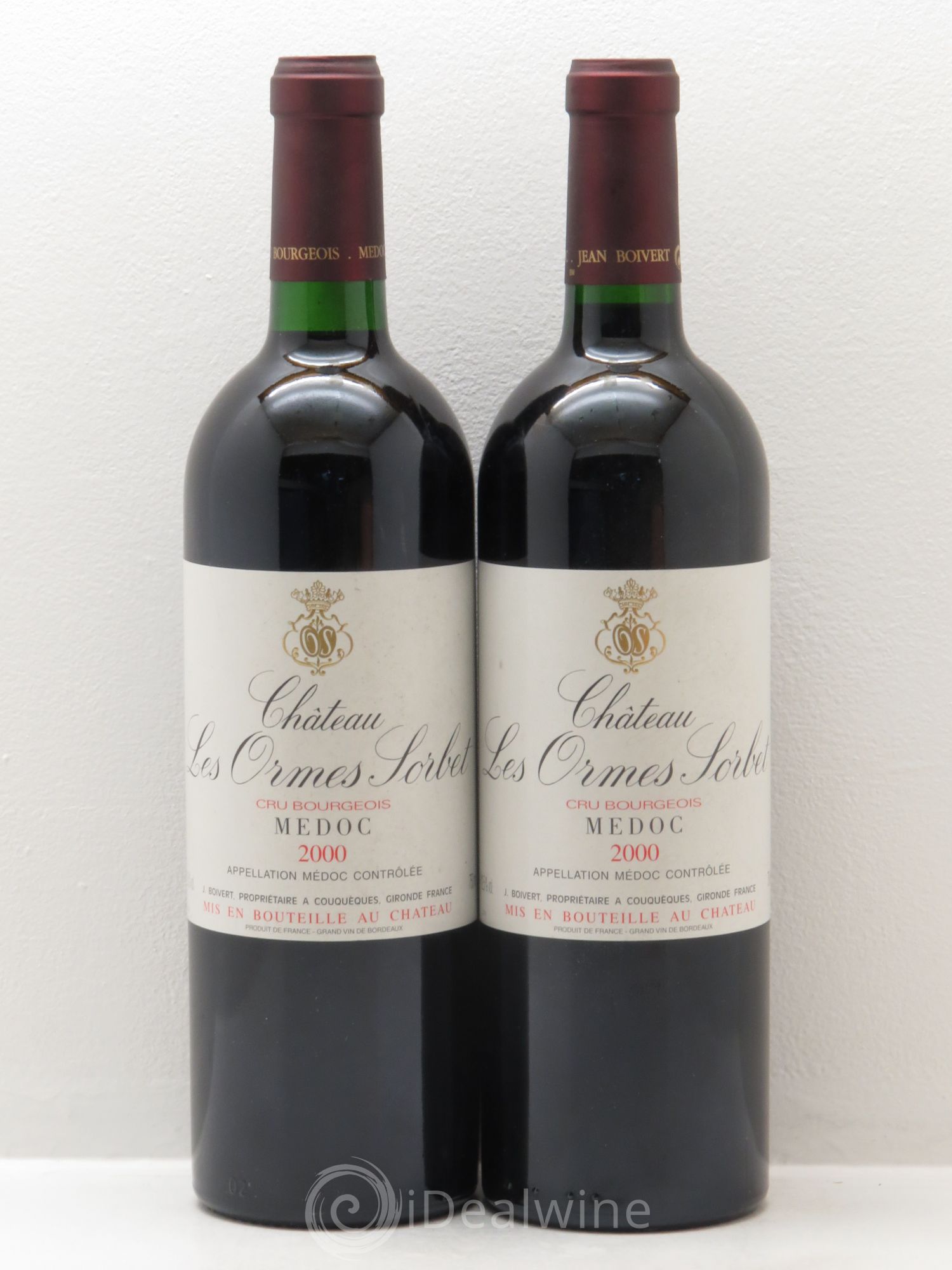 Château les Ormes Sorbet Cru Bourgeois (sans prix de réserve) 2000 - Lot de 2 bouteilles - 0