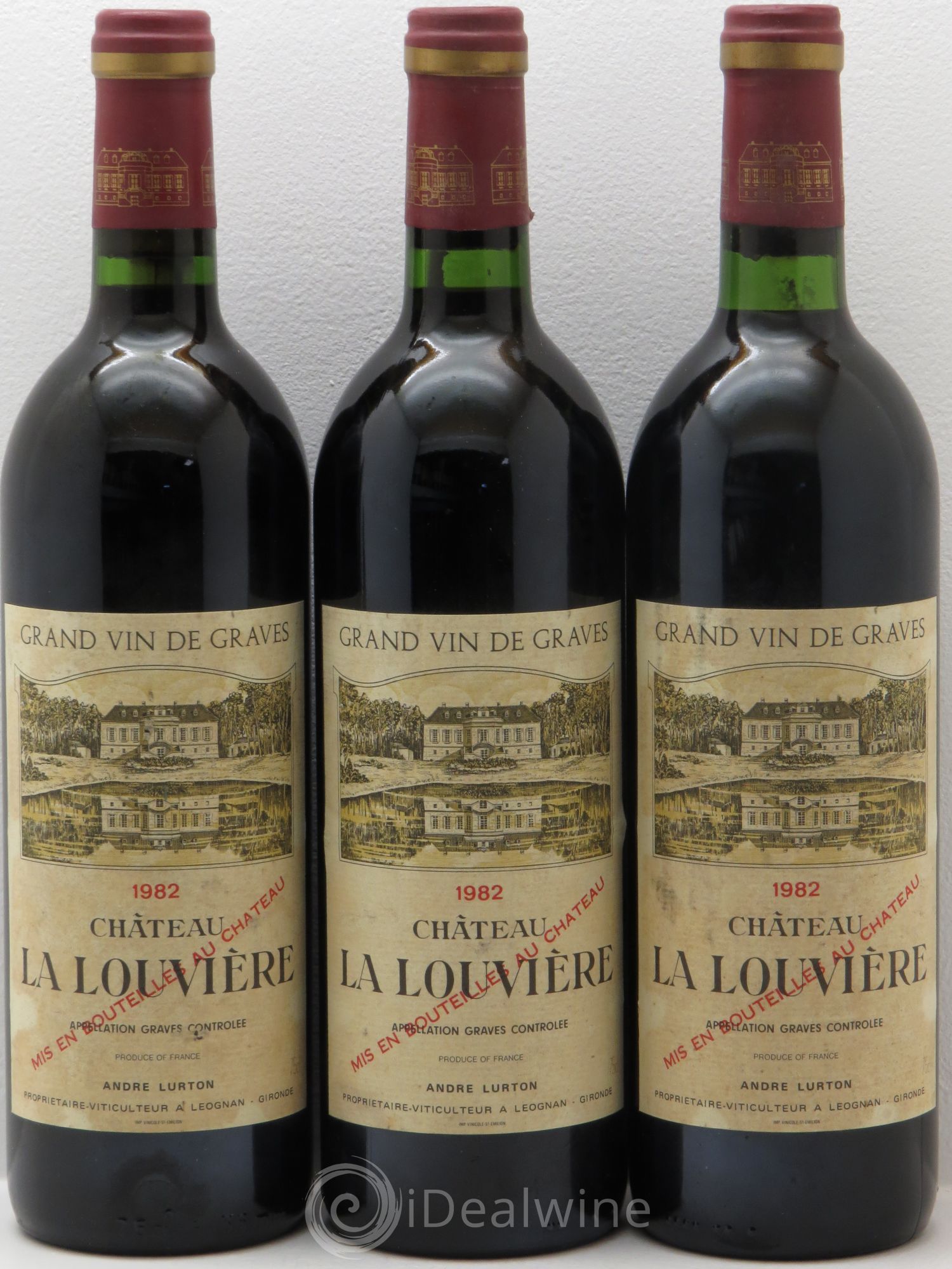 Château la Louvière 1982 - Lot de 3 bouteilles - 0
