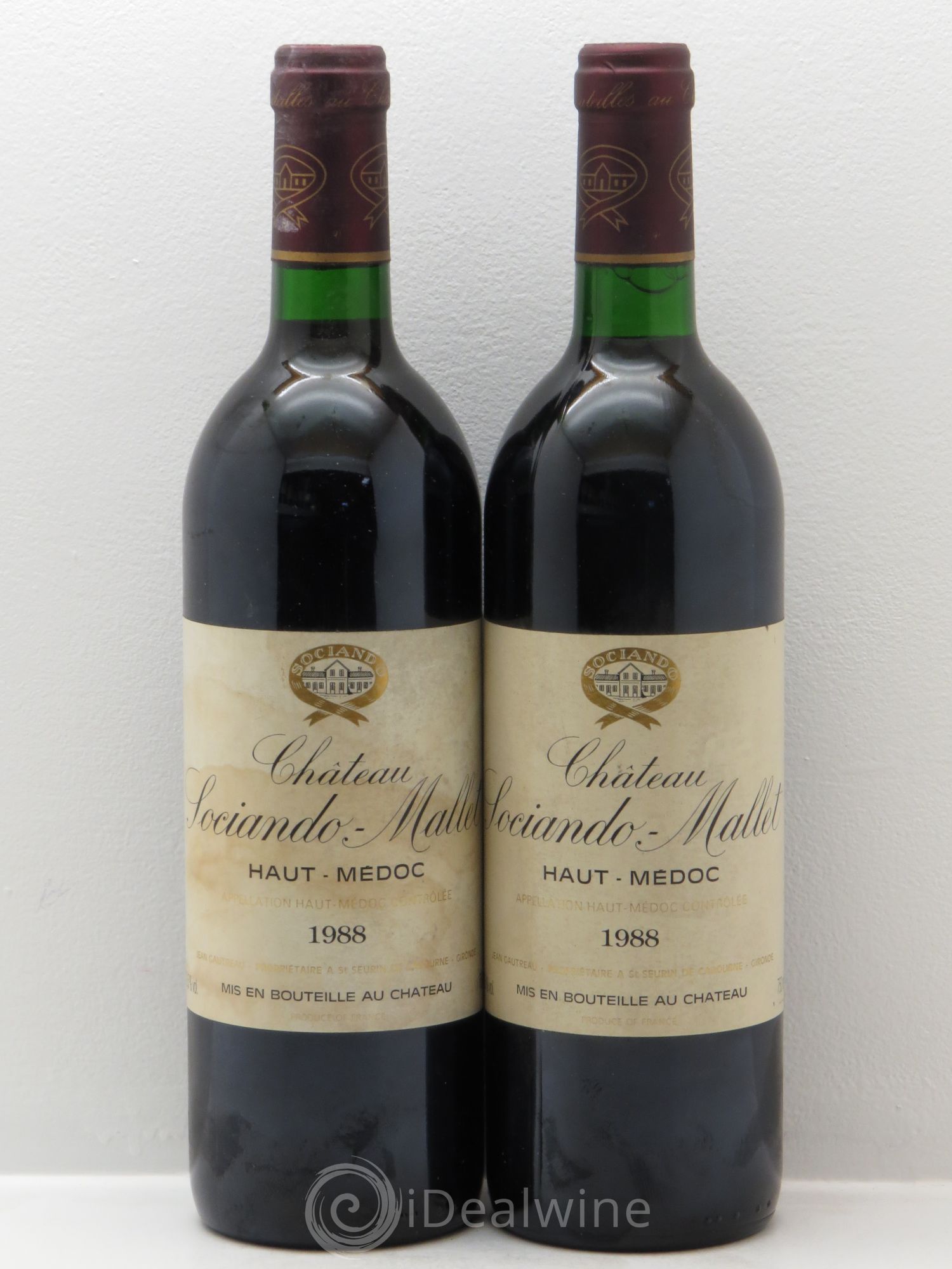 Château Sociando Mallet 1988 - Lot de 2 bouteilles - 0