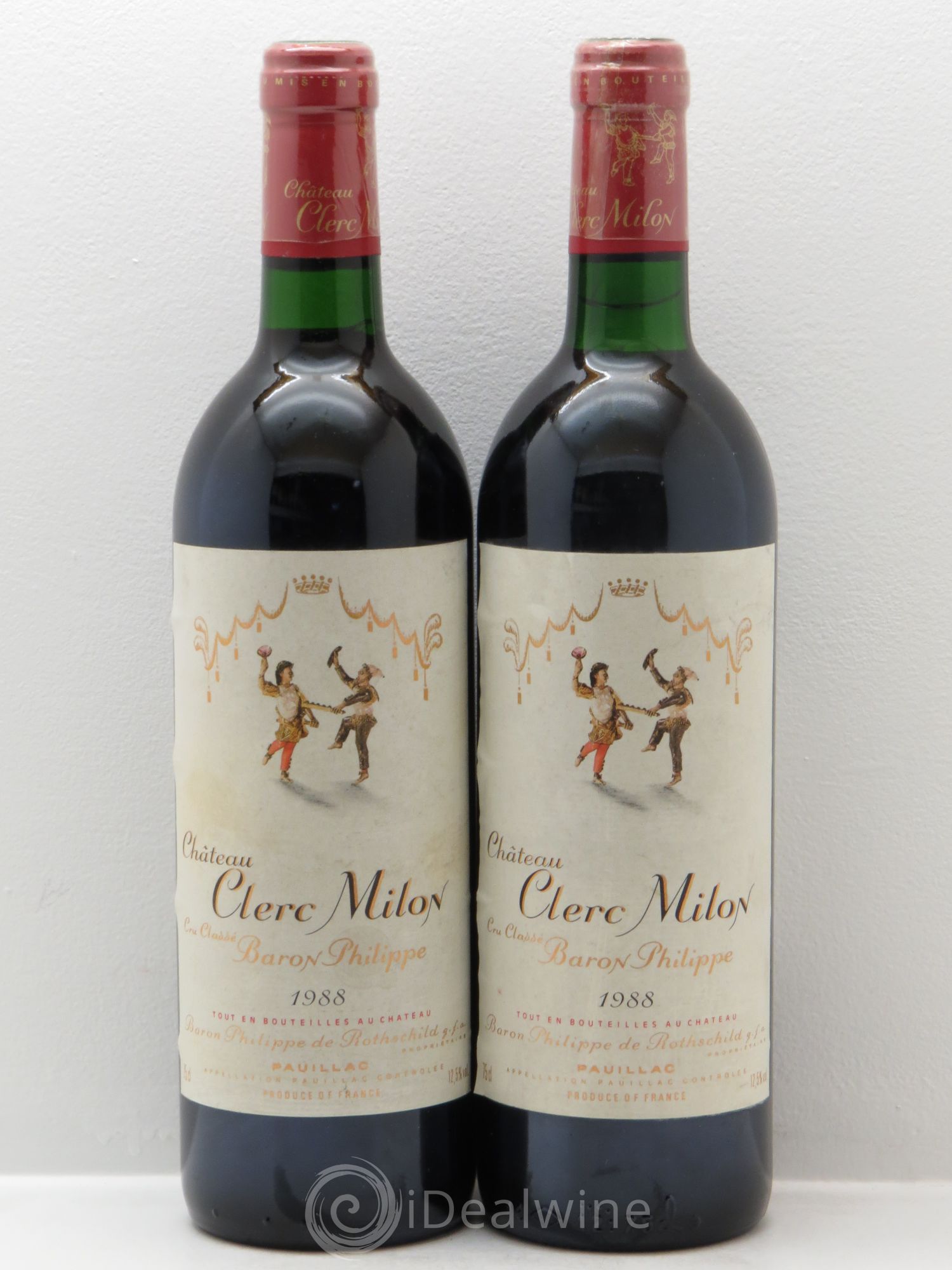 Château Clerc Milon 5ème Grand Cru Classé 1988 - Lot de 2 bouteilles - 0