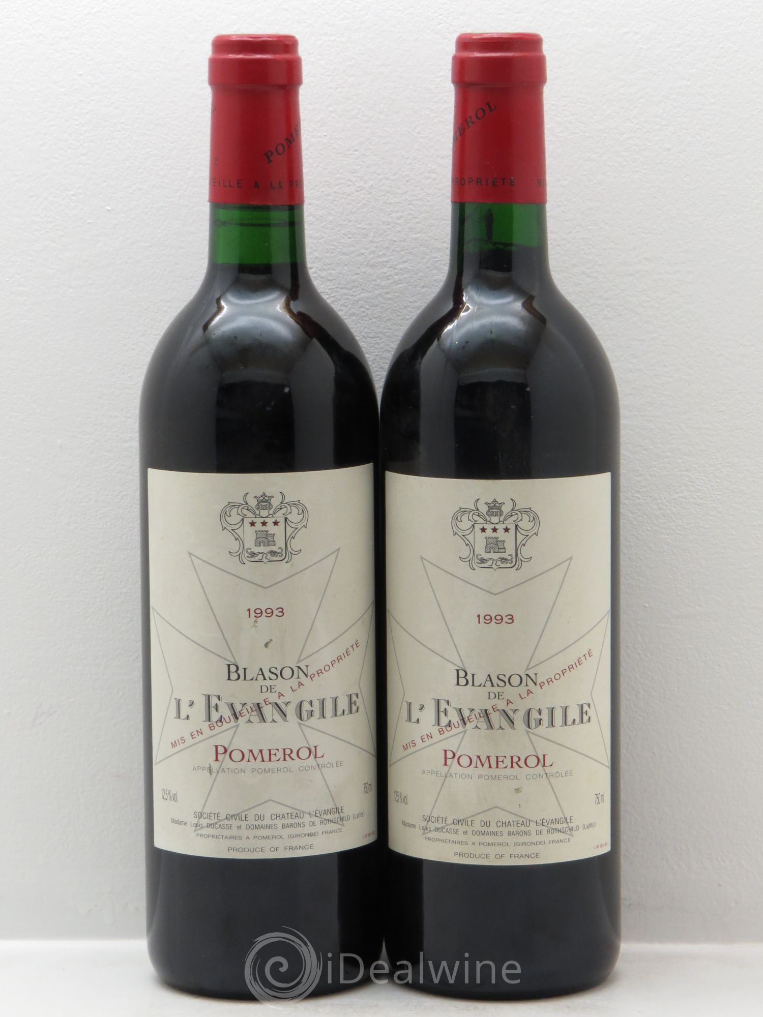 Blason de l'Evangile (sans prix de réserve) 1993 - Lot de 2 bouteilles - 0