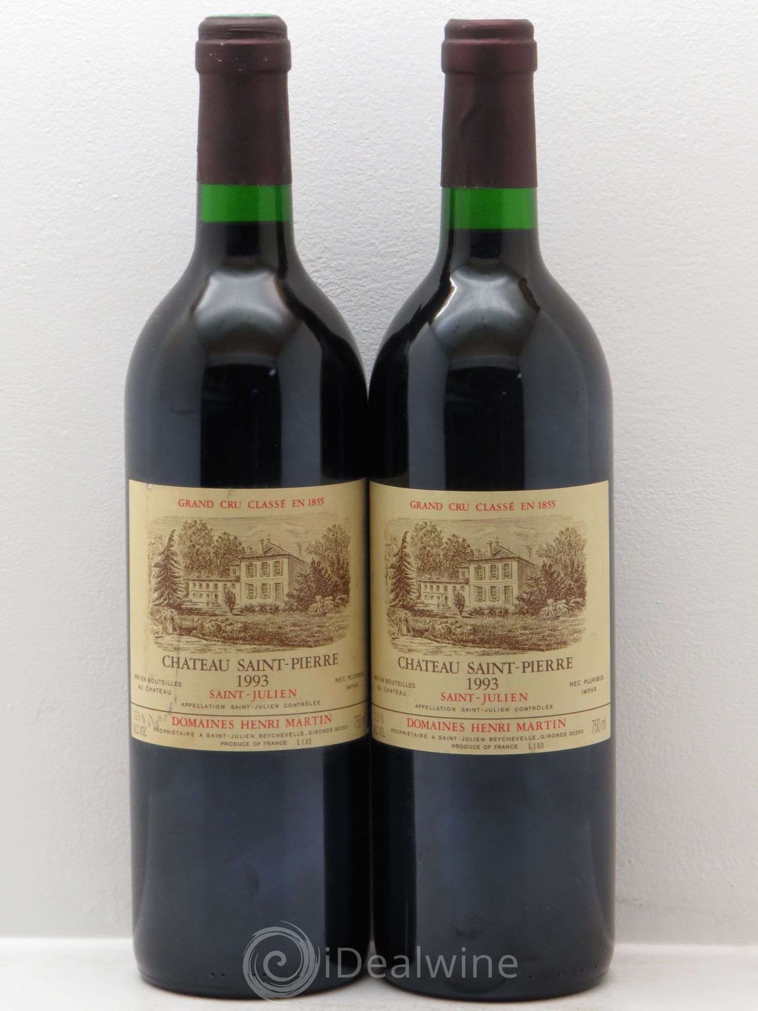 Château Saint-Pierre 4ème Grand Cru Classé 1993 - Lot de 2 bouteilles - 0
